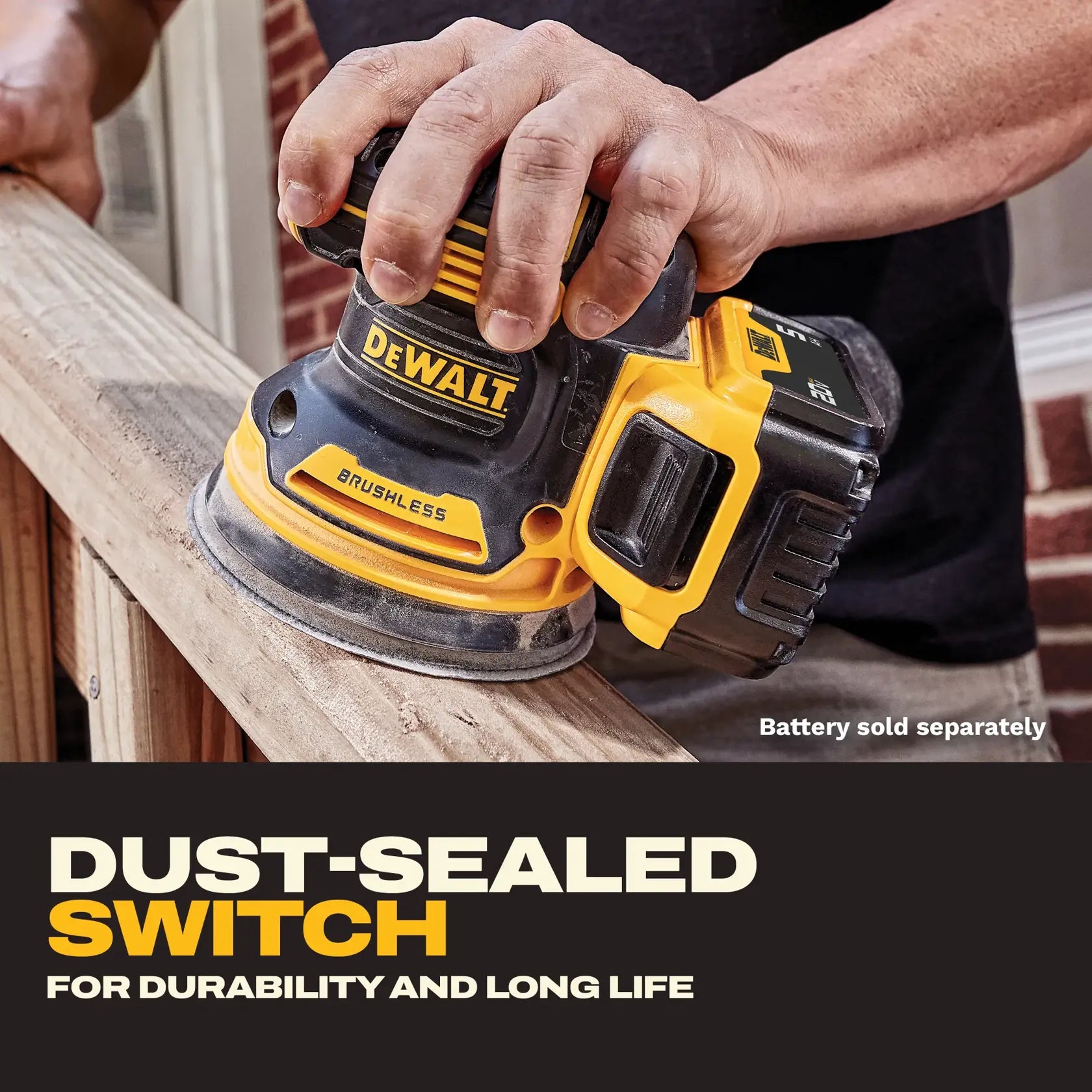 DeWalt DCW210B 20V MAX XR 5-in Brushless Cordless Variable-Speed Random Orbital Sander (Tool Only) - image 5