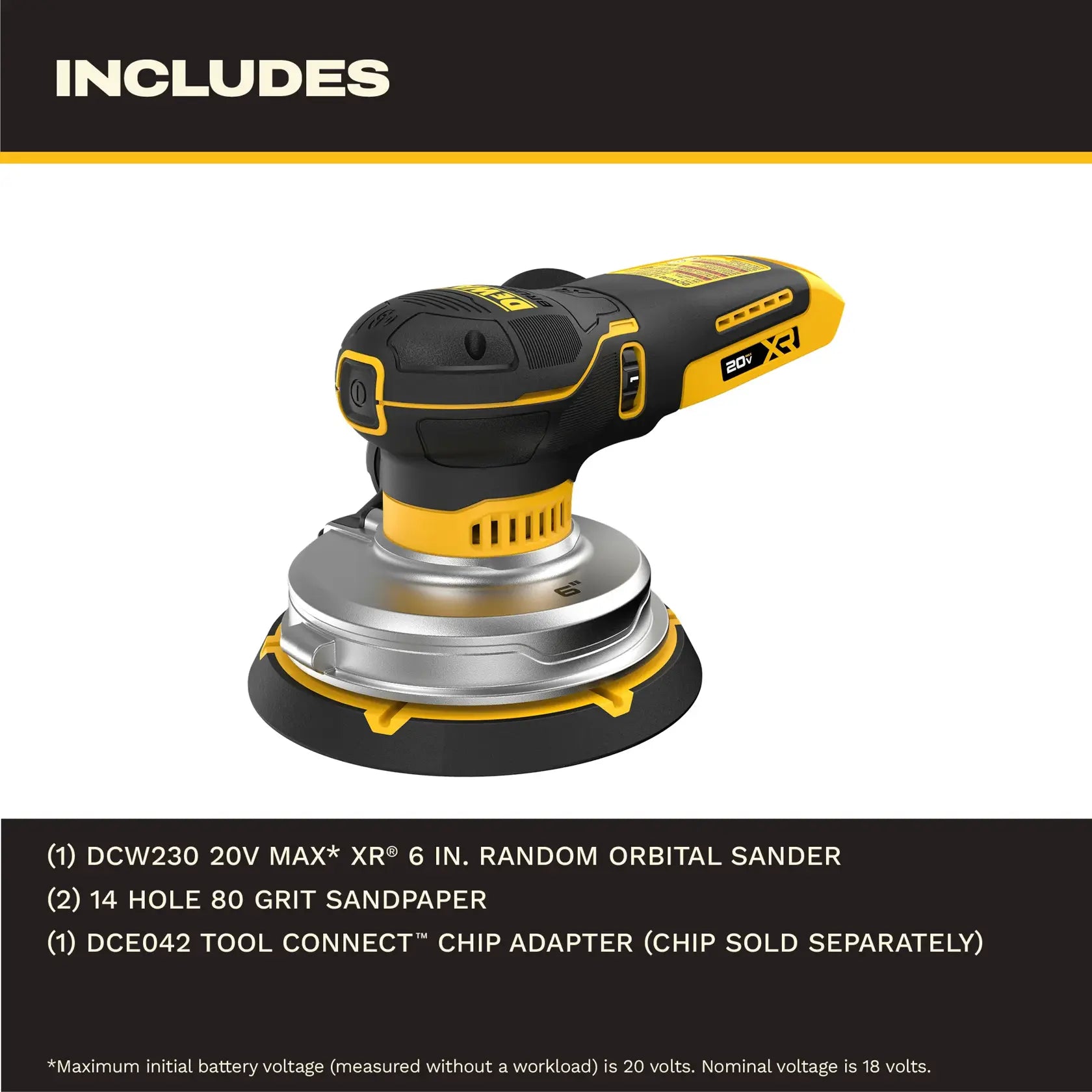 DeWalt DCW230B 20V XR 6-in Random Orbit Sander (Tool Only) - image 4