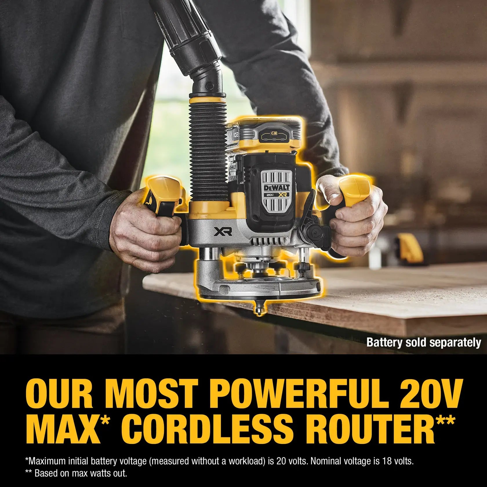 DeWalt DCW620B 20V MAX XR 2-1/4 Peak HP Plunge Router (Tool Only) - image 5