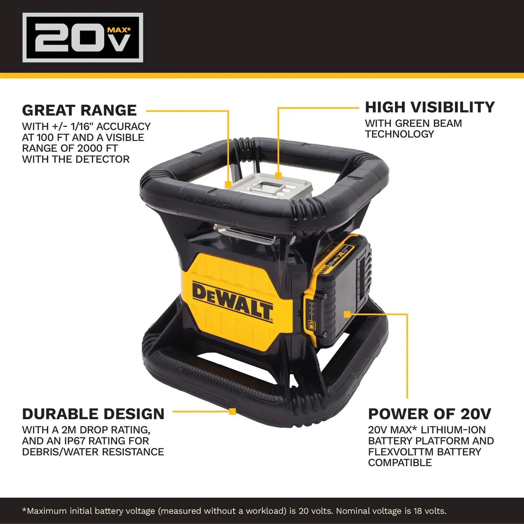 DeWalt DW079LG 20V MAX Green Rotary Laser Level - image 8