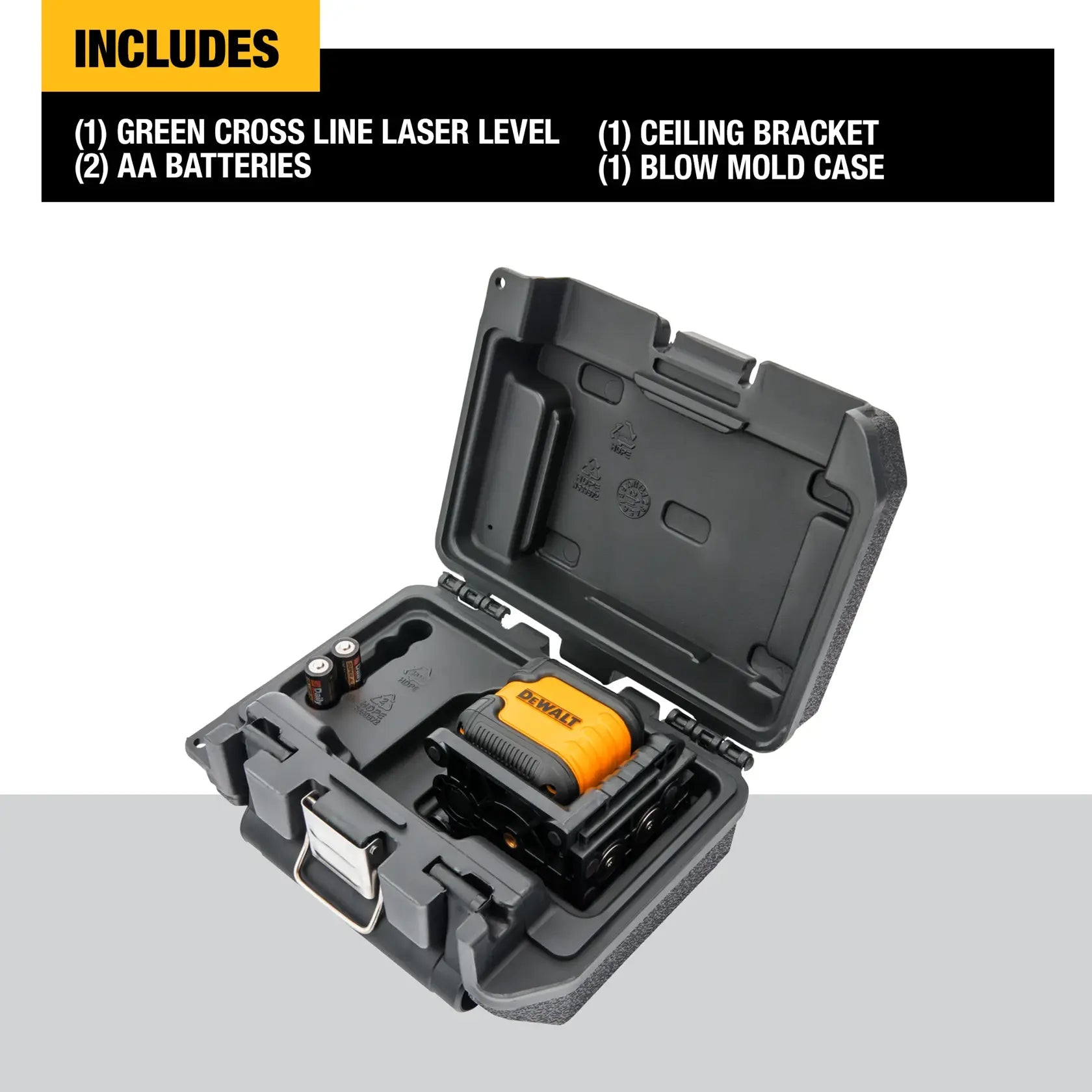 DeWalt DW08802CG 55 ft. Range Green Cross Line Laser Level - image 4