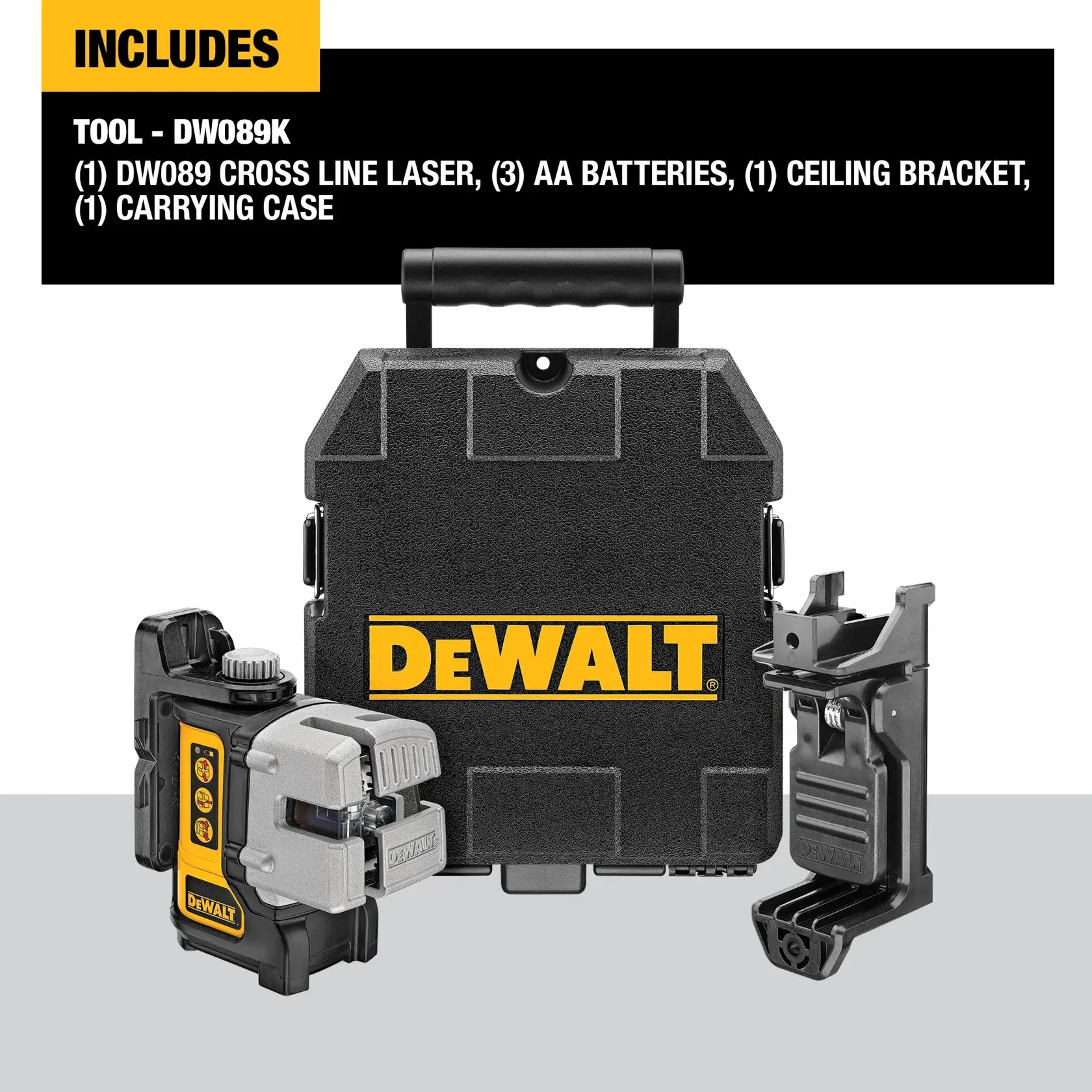 DeWalt DW089K Red Self-leveling 3-beam Cross Line Laser Level - image 2
