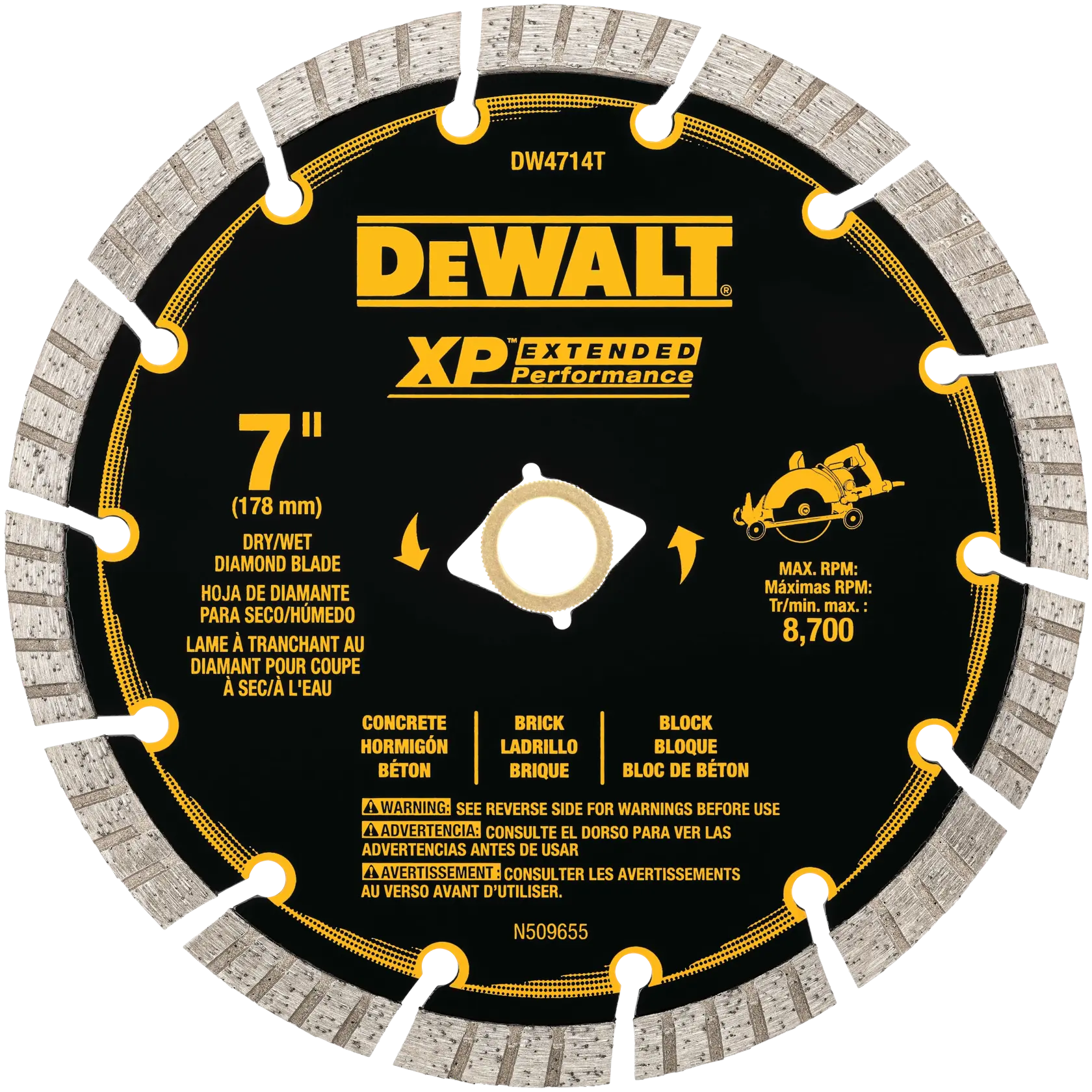 DeWalt DW4714T 7" XP Turbo Segmented Diamond Blade - image 1