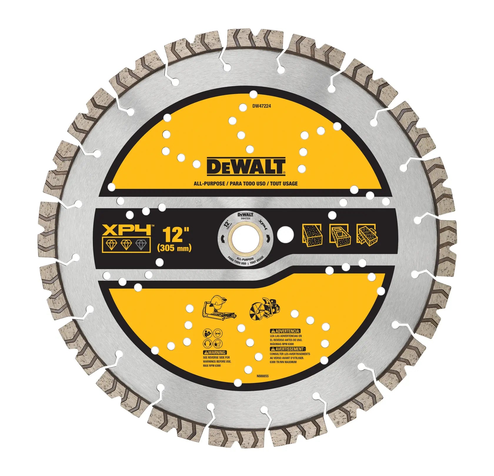 DeWalt DW47224 12" XP4 All-Purpose Segmented Diamond Blade - image 1