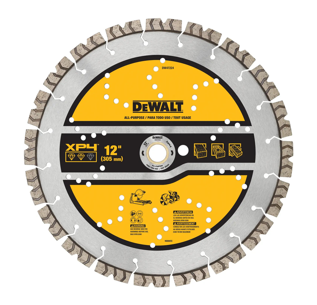 DeWalt DW47224 12" XP4 All-Purpose Segmented Diamond Blade - image 1
