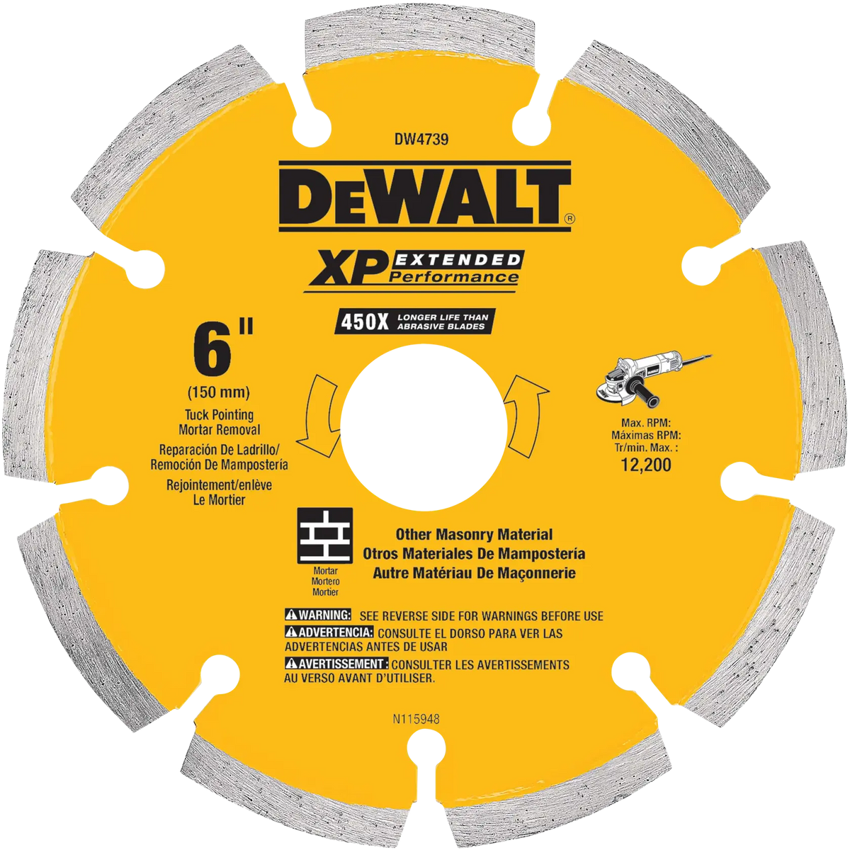 DeWalt DW4739 6" XP Tuck-Pointing Blade - image 1