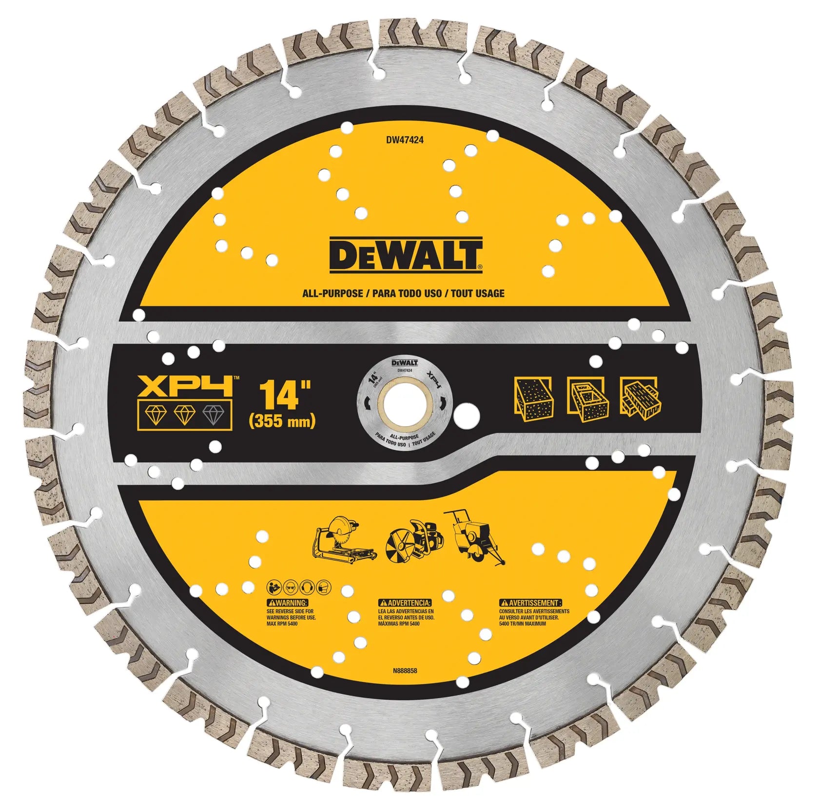 DeWalt DW47424 14" XP4 All-Purpose Segmented Diamond Blade - image 1