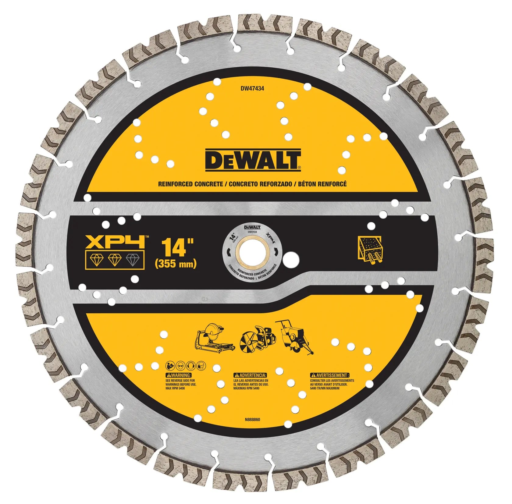 DeWalt DW47434 14" XP4 Reinforced Concrete Segmented Diamond Blade - image 1