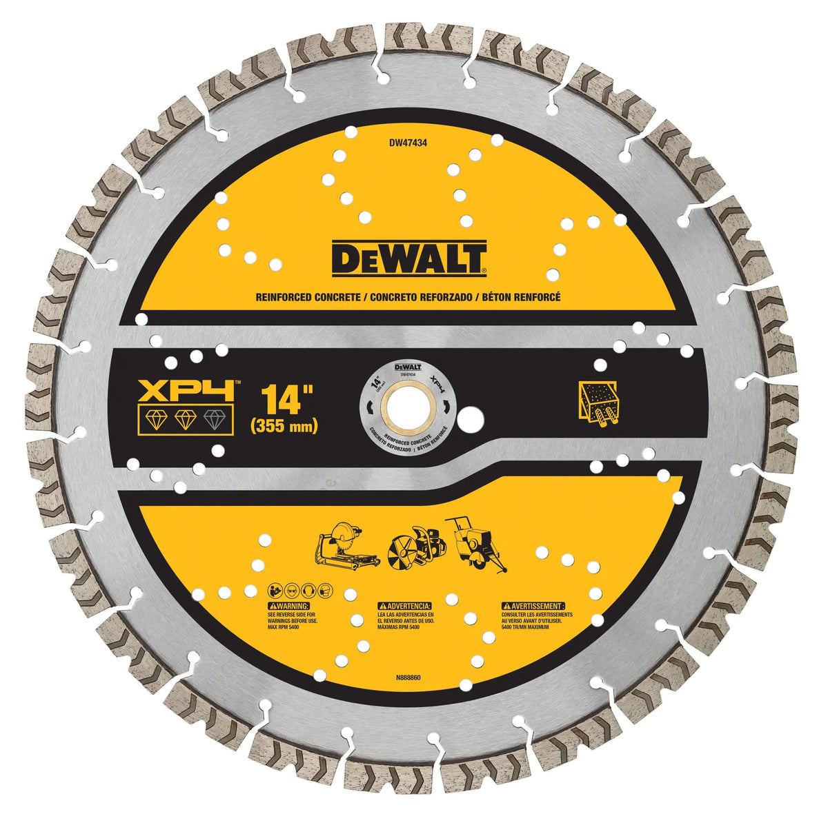 DeWalt DW47434 14" XP4 Reinforced Concrete Segmented Diamond Blade - image 1