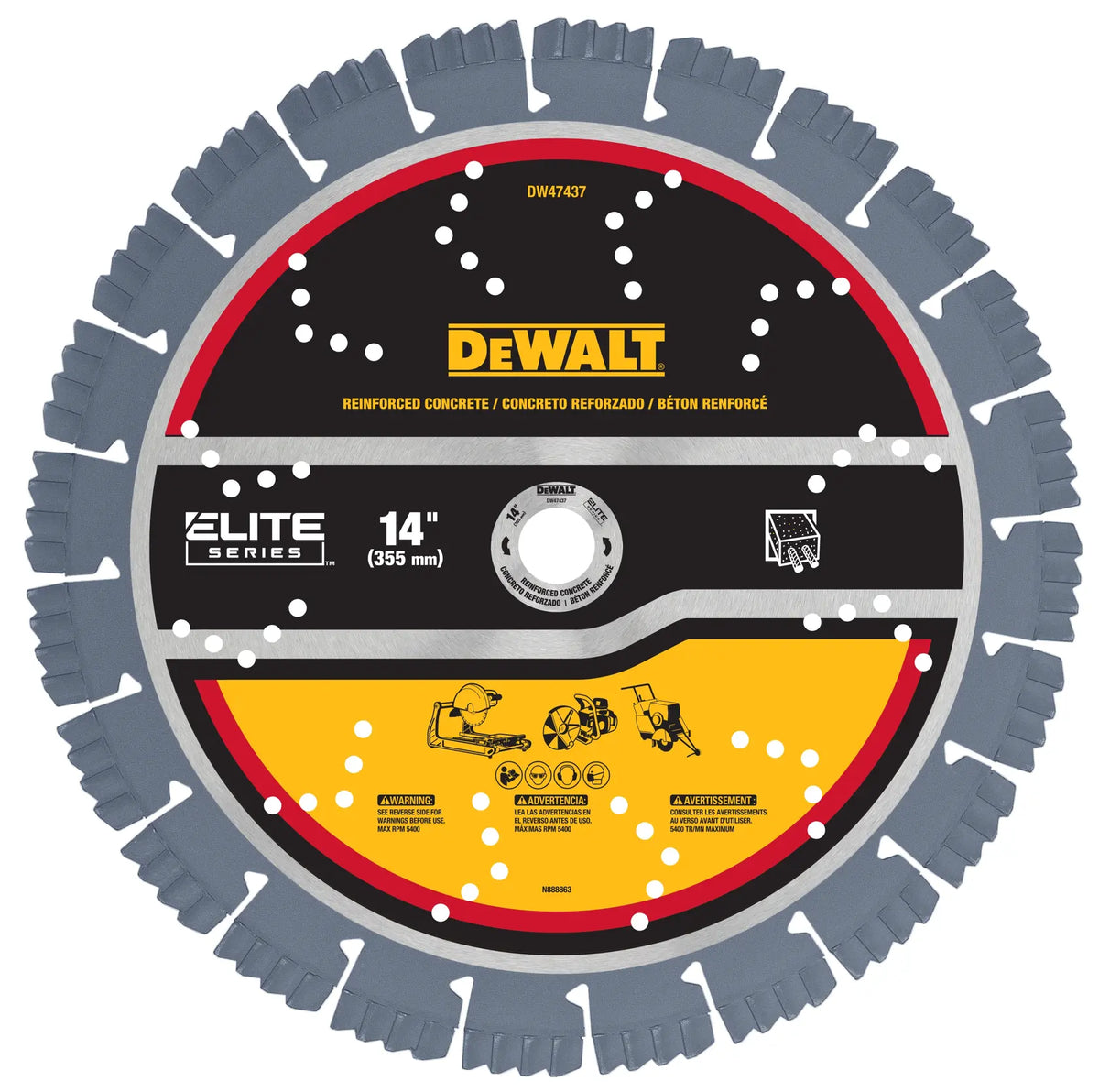 DeWalt DW47437 14" XP7 Reinforced Concrete Segmented Diamond Blade - image 1