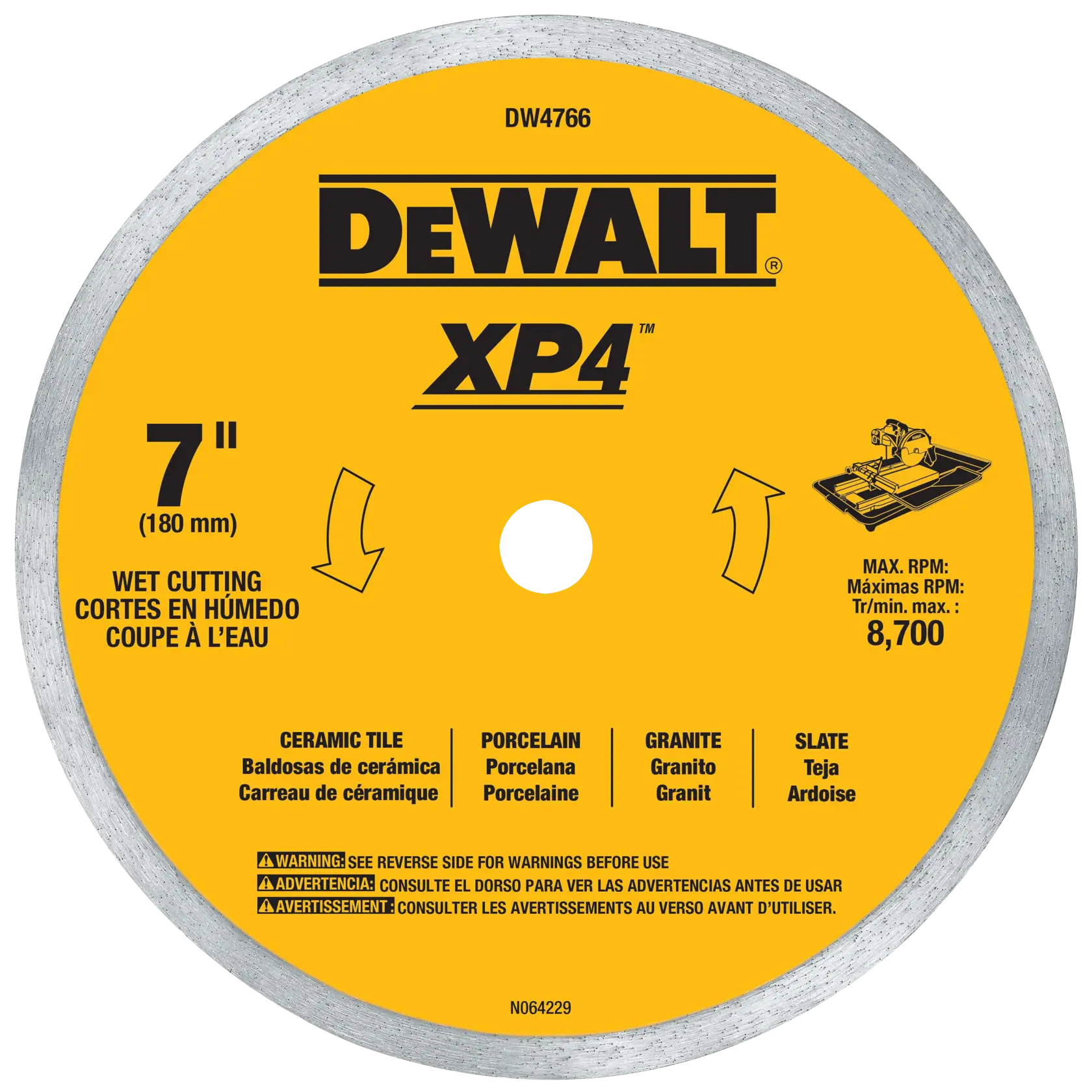 DeWalt DW4766 7" Premium Porcelain Wet/Dry Tile Blade - image 1