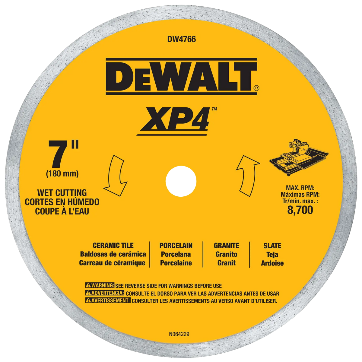 DeWalt DW4766 7" Premium Porcelain Wet/Dry Tile Blade - image 1