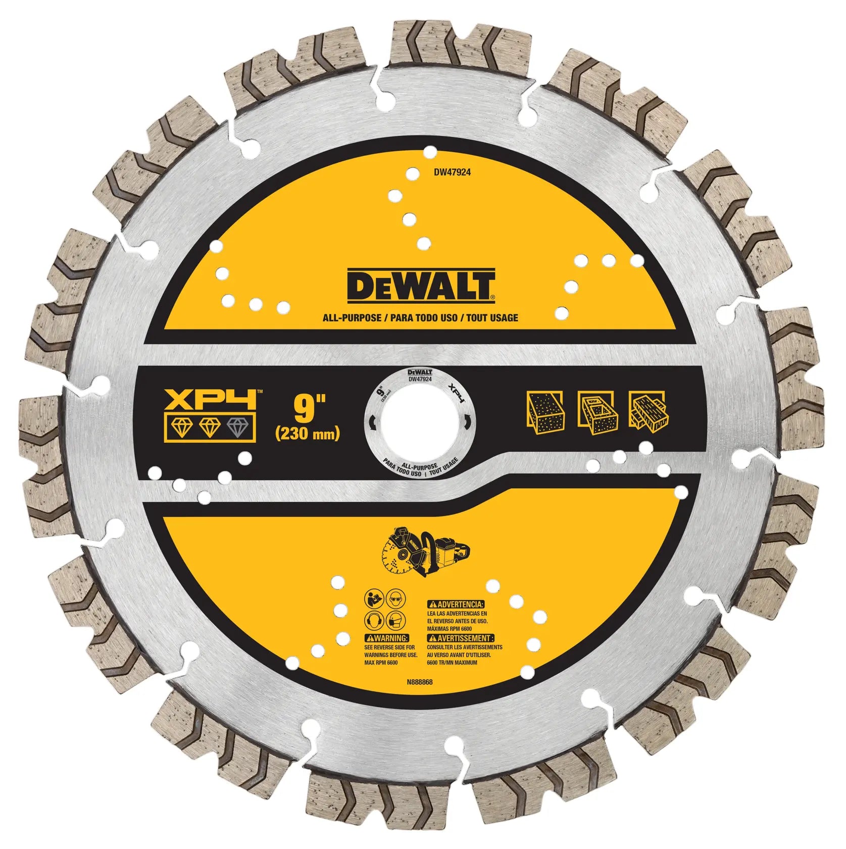 DeWalt DW47924 9" XP4 All-Purpose Segmented Diamond Blade - image 1
