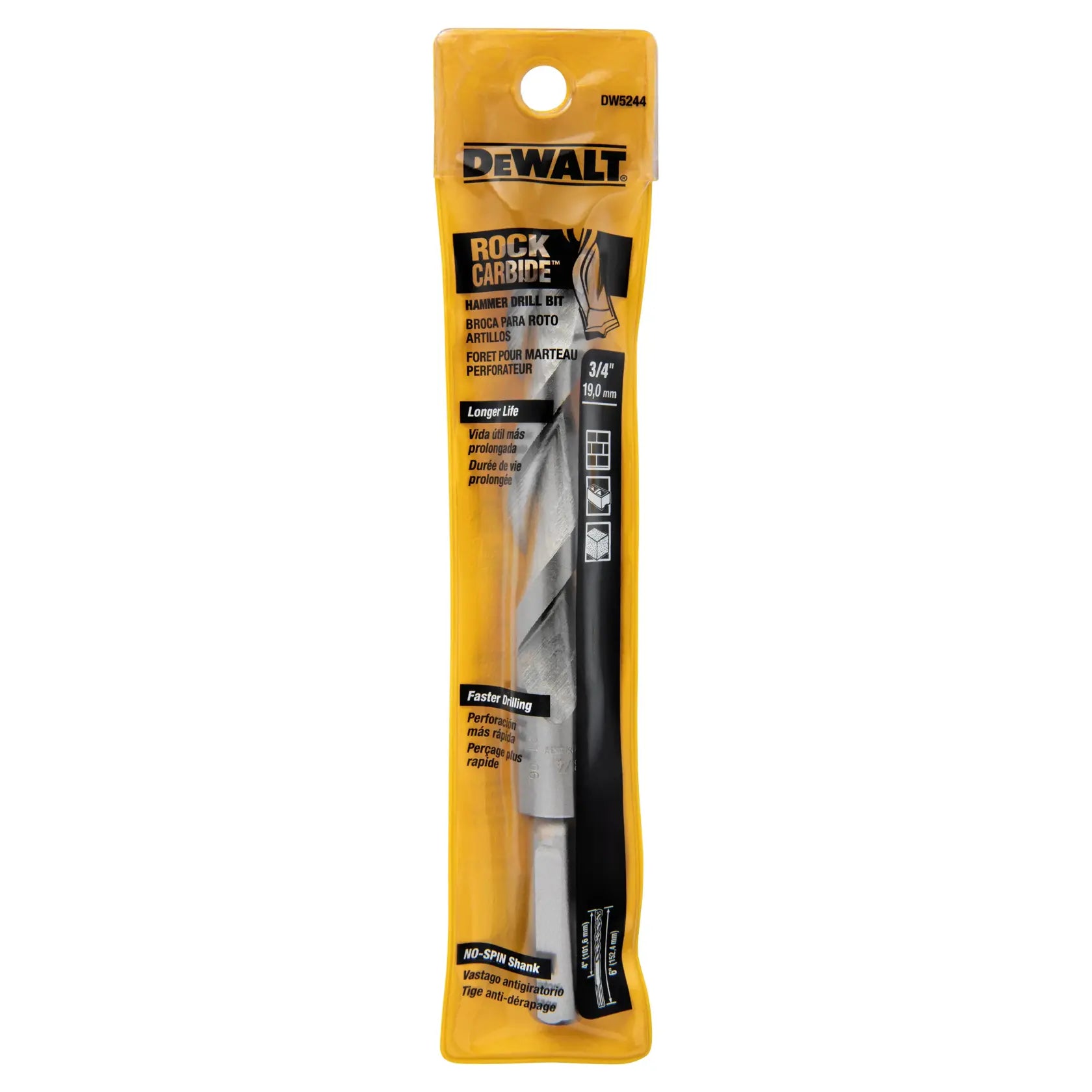 DeWalt DW5244 3/4" x 6" Round Shank Masonry Bit - image 2