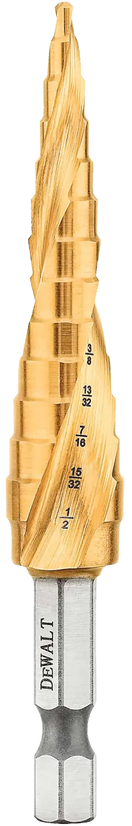 DeWalt DWA1783IR 1/8" to 1/2" Impact Ready Titanium Nitride Step Drill Bit - image 1