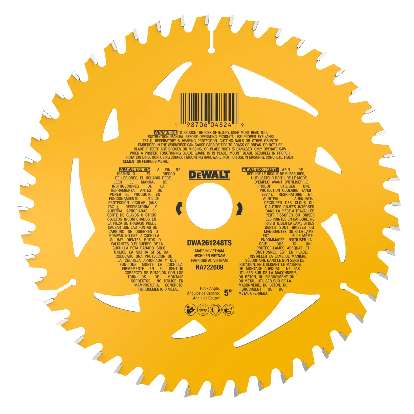 DeWalt DWA261248TS 6-1/2" 48T Fine Finish Track Saw Blade - image 2