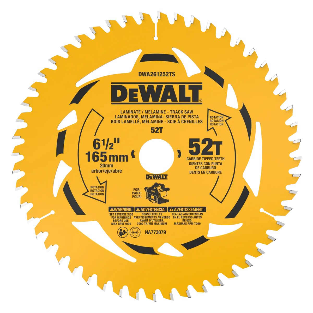 DeWalt DWA261252TS 6-1/2" 52T Laminate and Melamine Track Saw Blade - image 1