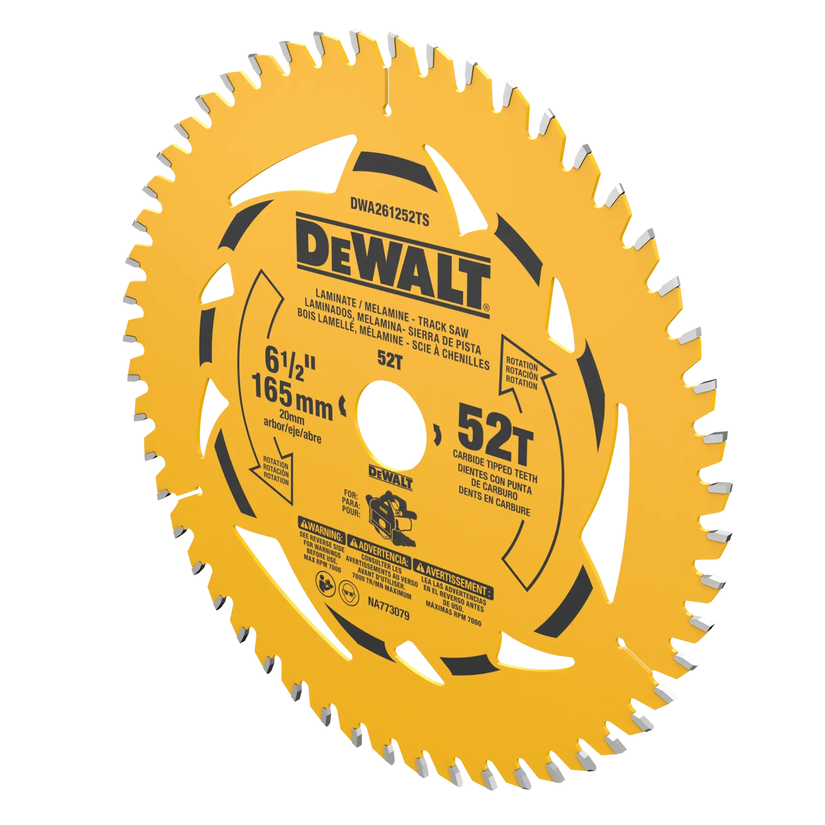 DeWalt DWA261252TS 6-1/2" 52T Laminate and Melamine Track Saw Blade - image 3