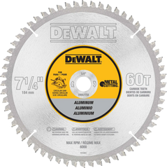 DeWalt DWA7758 7-1/4" (184mm) 60T Aluminum Cutting Circular Saw Blade - image 1