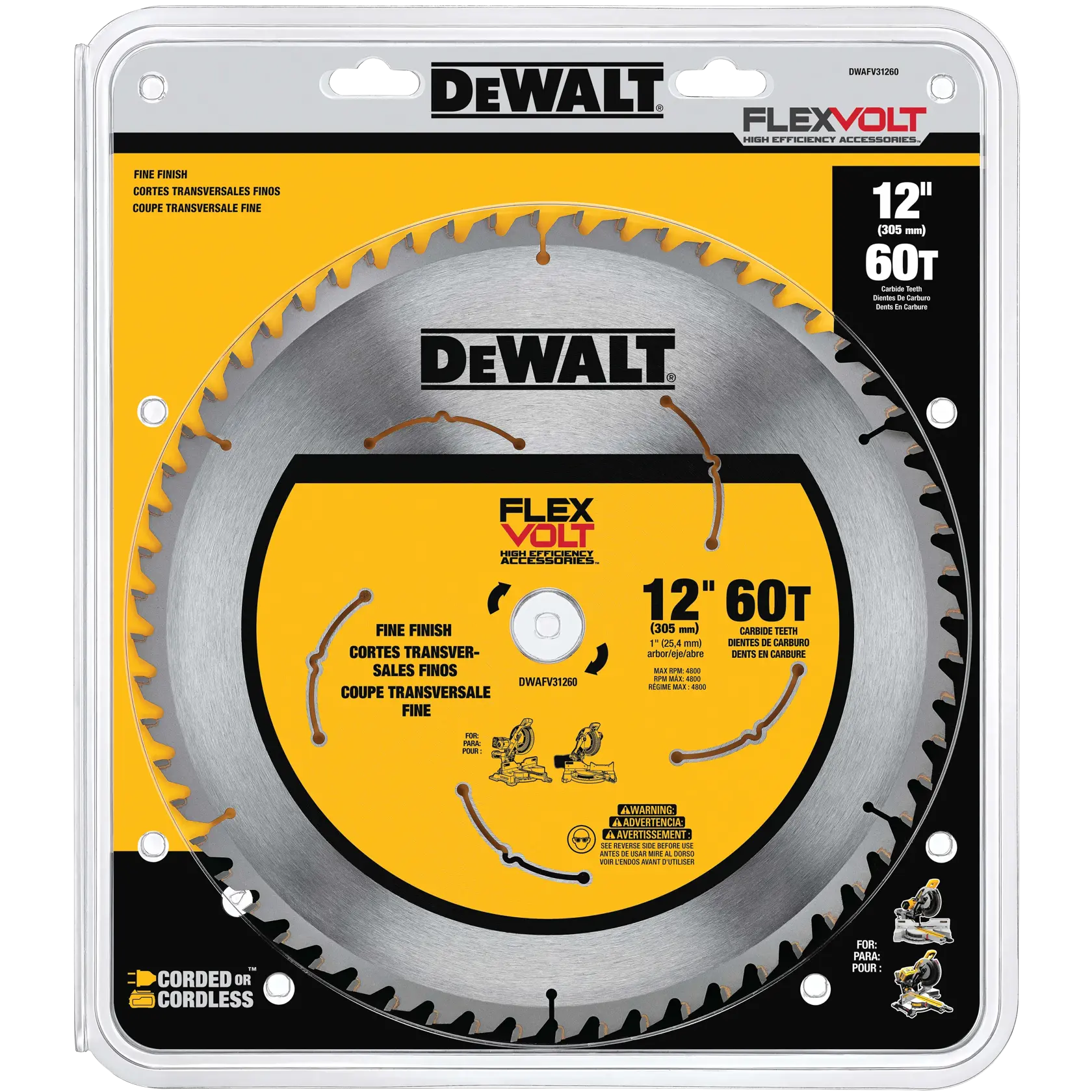 DeWalt DWAFV31260 12" 60T FlexVolt Saw Blade - image 2
