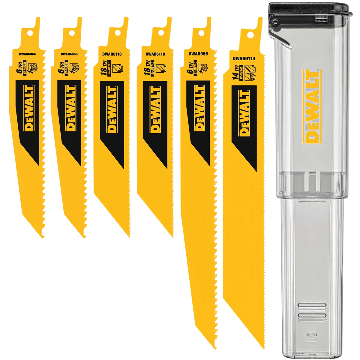DeWalt DWAR6SETCS 6-Piece Bi-Metal Reciprocating Saw Blade Set with Case - image 1