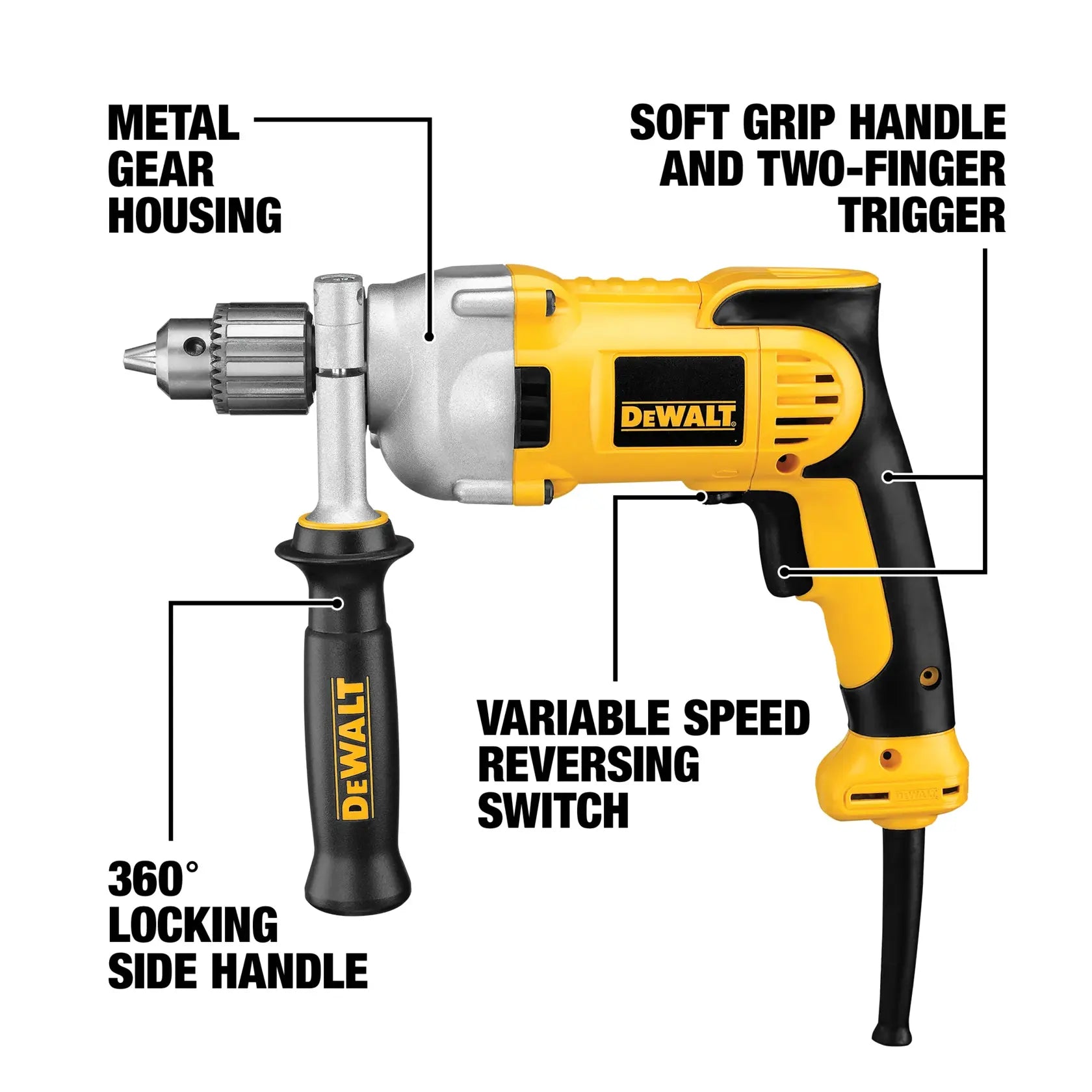 DeWalt DWD210G 1/2-in (13mm) VSR Pistol Grip Drill - image 2