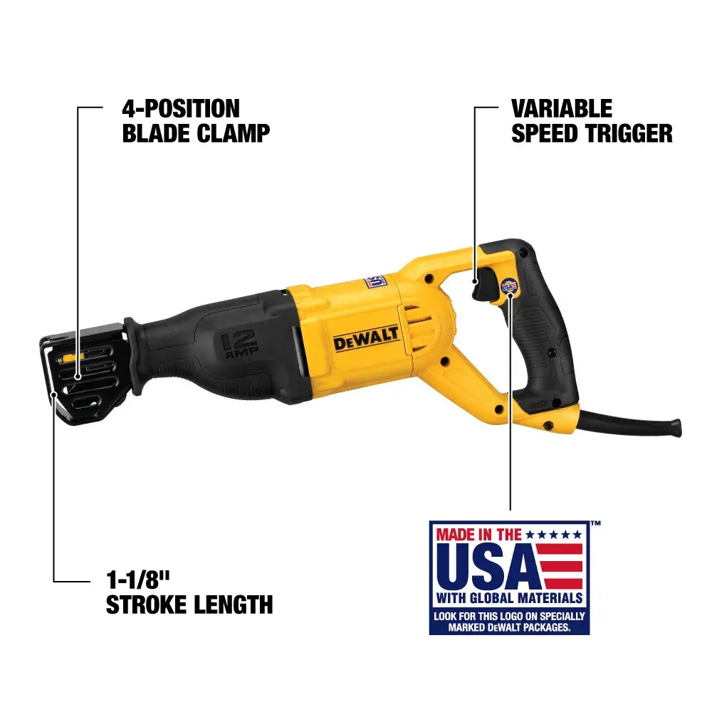 DeWalt DWE305 12 Amp Reciprocating Saw - image 6