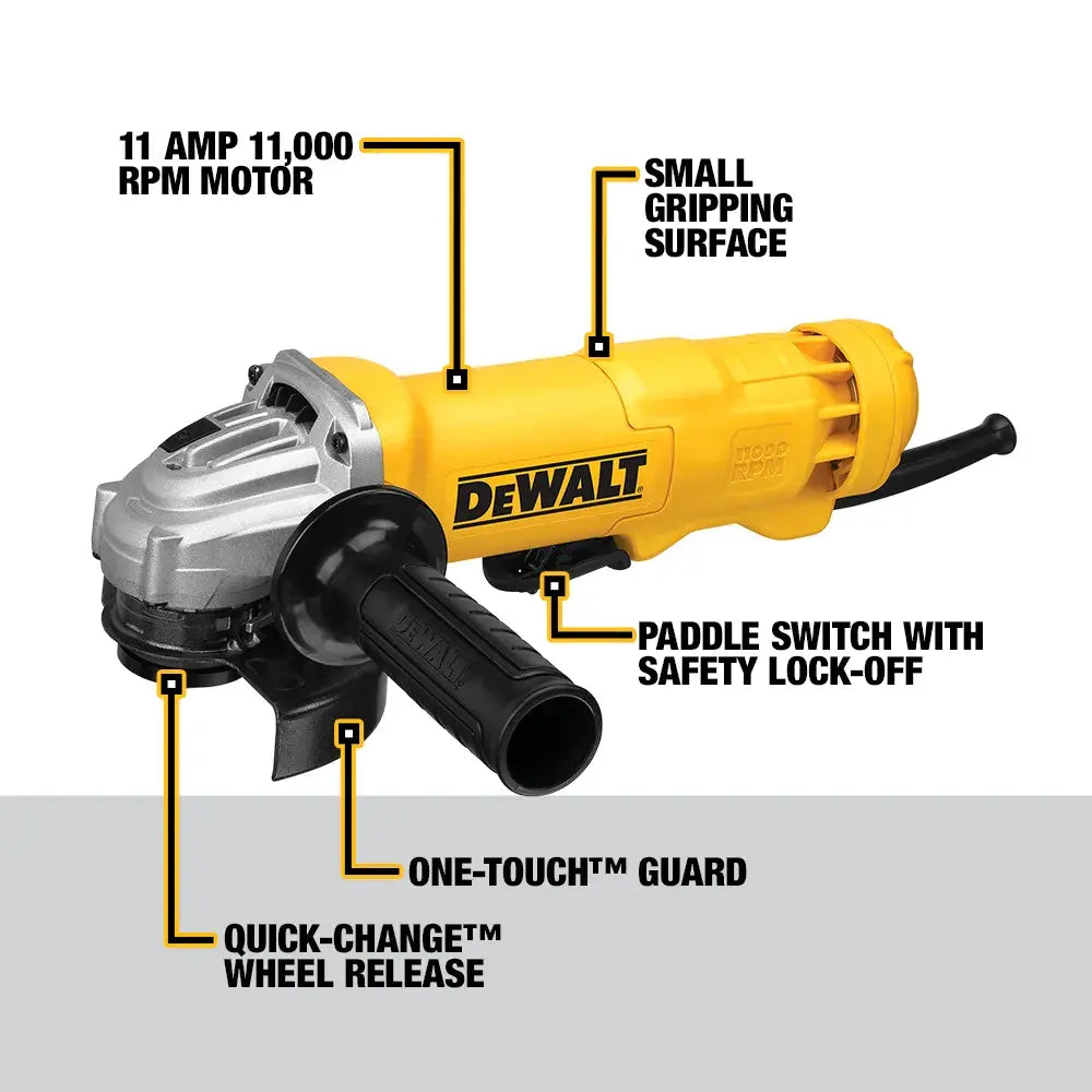 DeWalt DWE402W 4-1/2 in. (115mm) Small Angle Grinder with Wheel - image 3