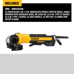 DeWalt DWE43244N 5 in. / 6 in. Brushless Paddle Switch Small Angle Grinder With KICKBACK BRAKE - image 3