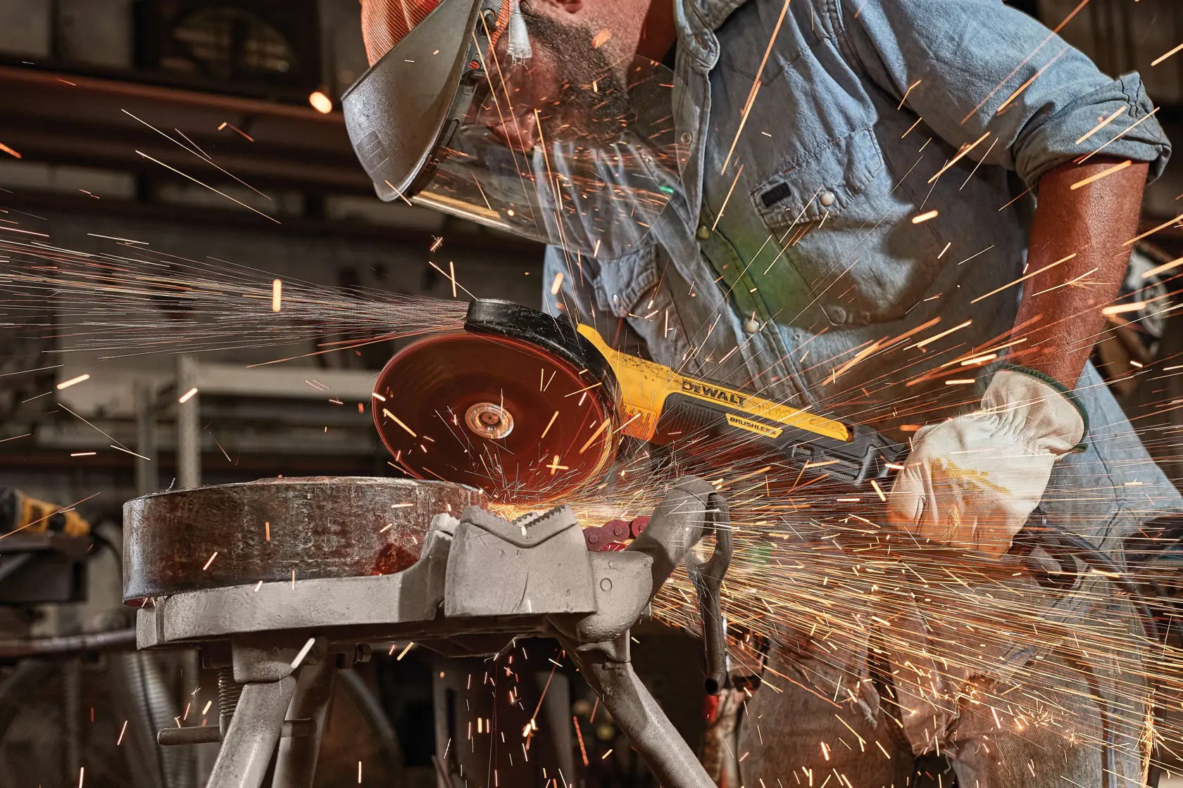 DeWalt DWE43840CN 7 in. Brushless Small Rat Tail Angle Grinder With KICKBACK BRAKE, No Lock, Pipeline Cover - image 6