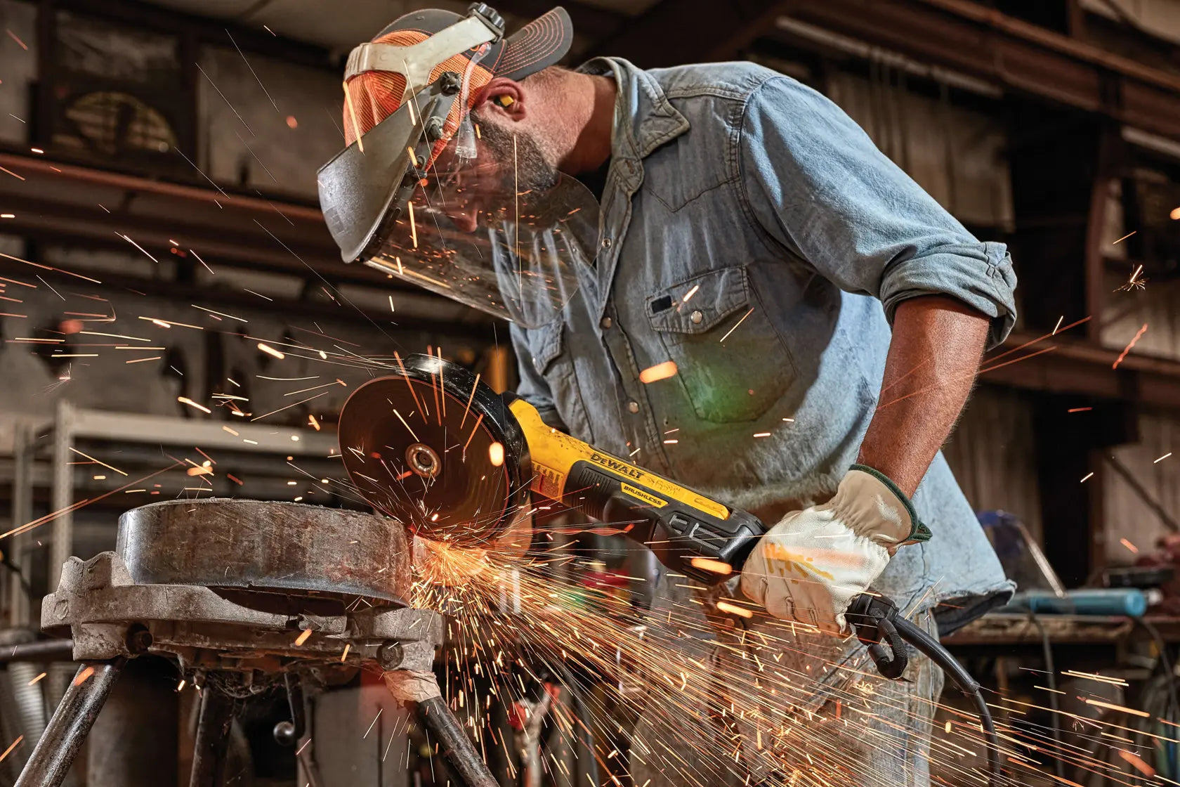 DeWalt DWE43840CN 7 in. Brushless Small Rat Tail Angle Grinder With KICKBACK BRAKE, No Lock, Pipeline Cover - image 8
