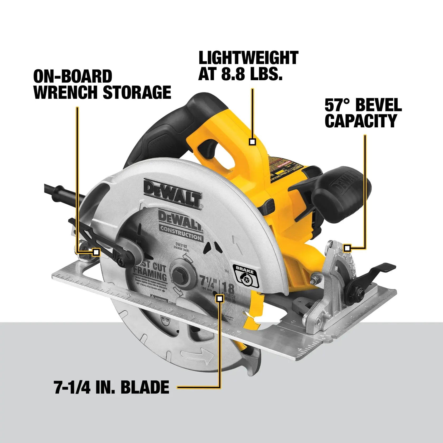 DeWalt DWE575SB 7-1/4 in. Lightweight Circular Saw With Contractor Bag (Tool Only) - image 4