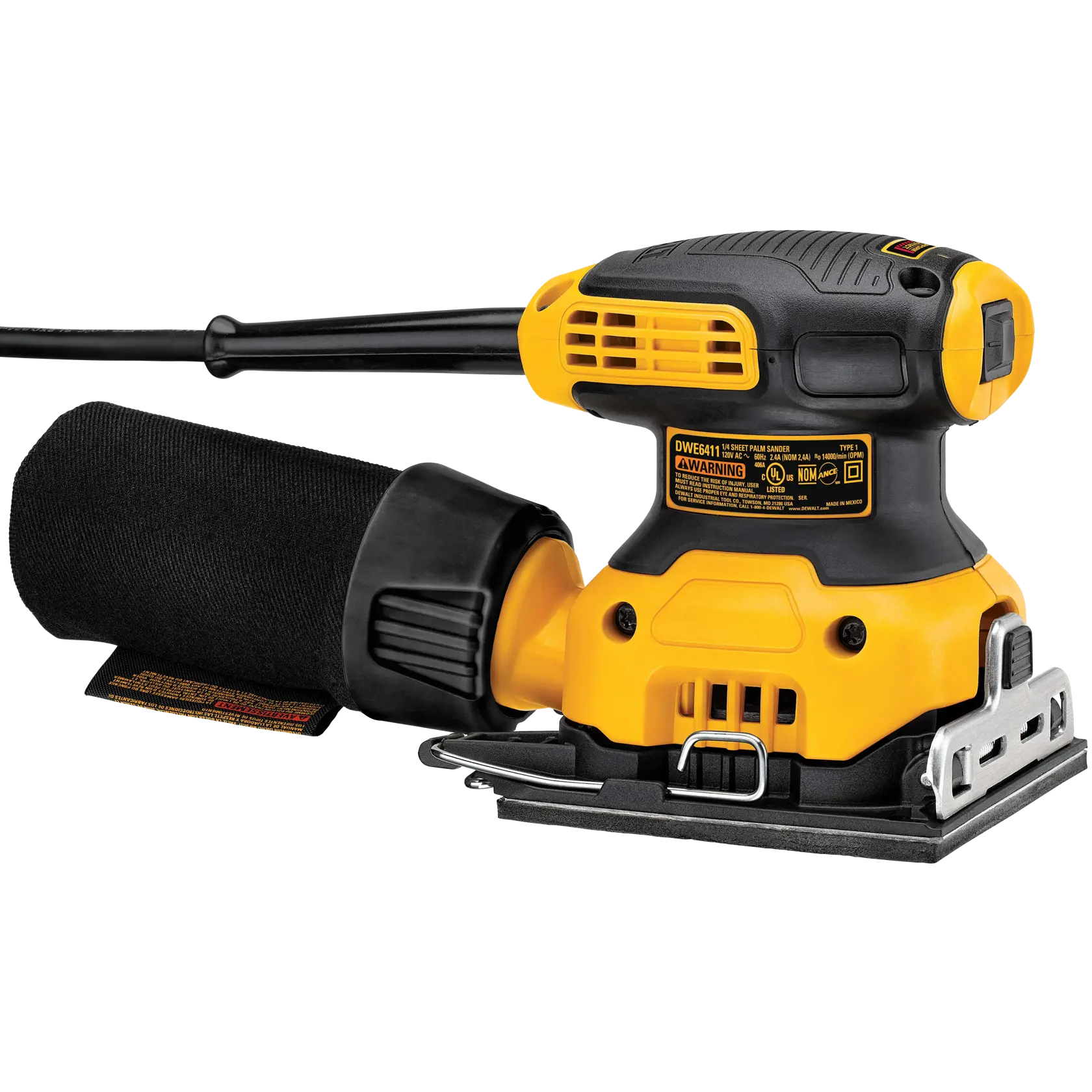 DeWalt DWE6411K 1/4-in. (6.4mm) Corded Electric Sheet Palm Grip Sander - image 3