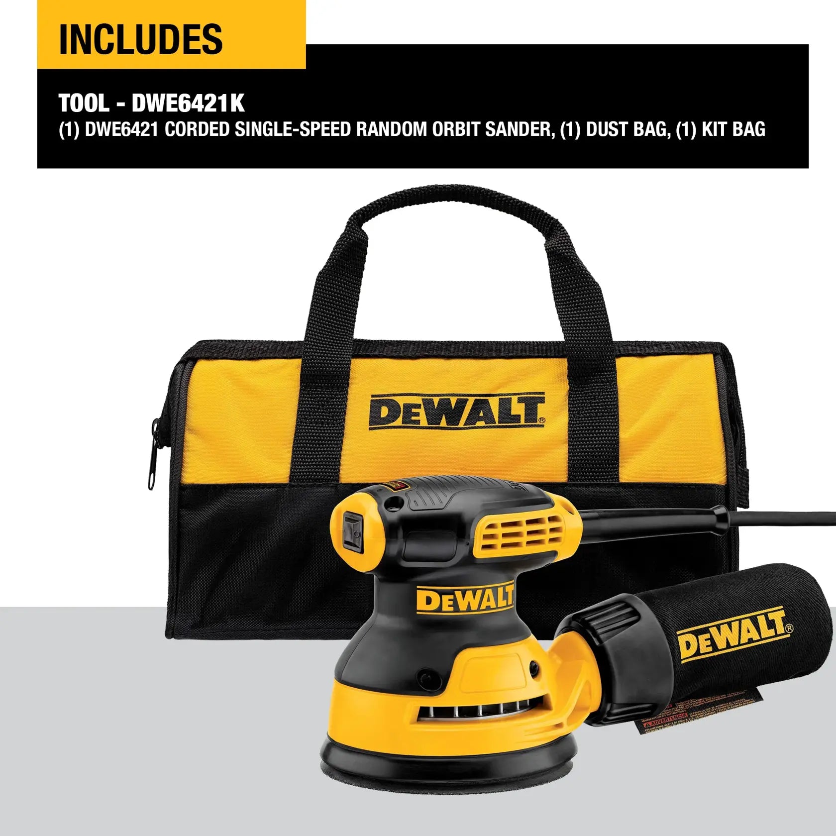 DeWalt DWE6421K 5 in. Single Speed Random Orbit Sander Kit - H&L Pad - image 4