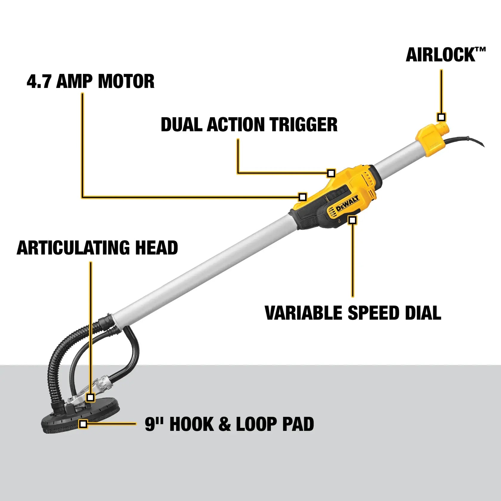 DeWalt DWE7800 4.7 Amp Electric Drywall Sander - image 2