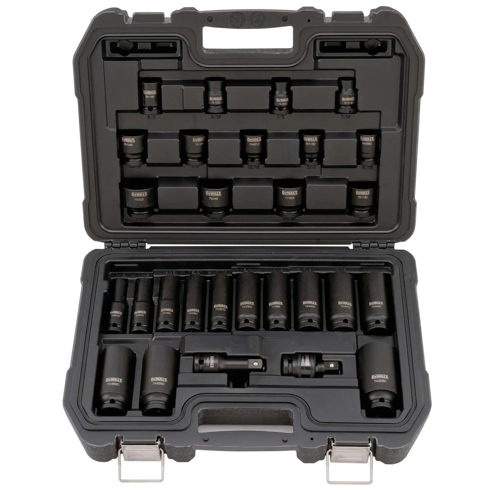 DeWalt DWMT19244 1/2" Drive Standard and Deep 6-Point Impact Socket Set, 28-Piece - image 2