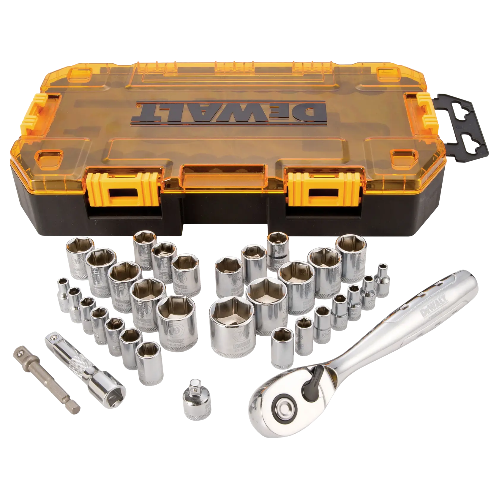 DeWalt DWMT73804 1/4" and 3/8" Drive Socket Set, 34-Piece - image 1