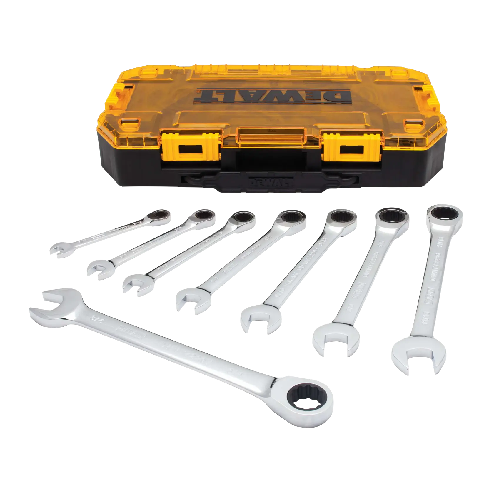 DeWalt DWMT74733 8-Piece Full Polish Ratcheting Combination Wrench Set - image 1