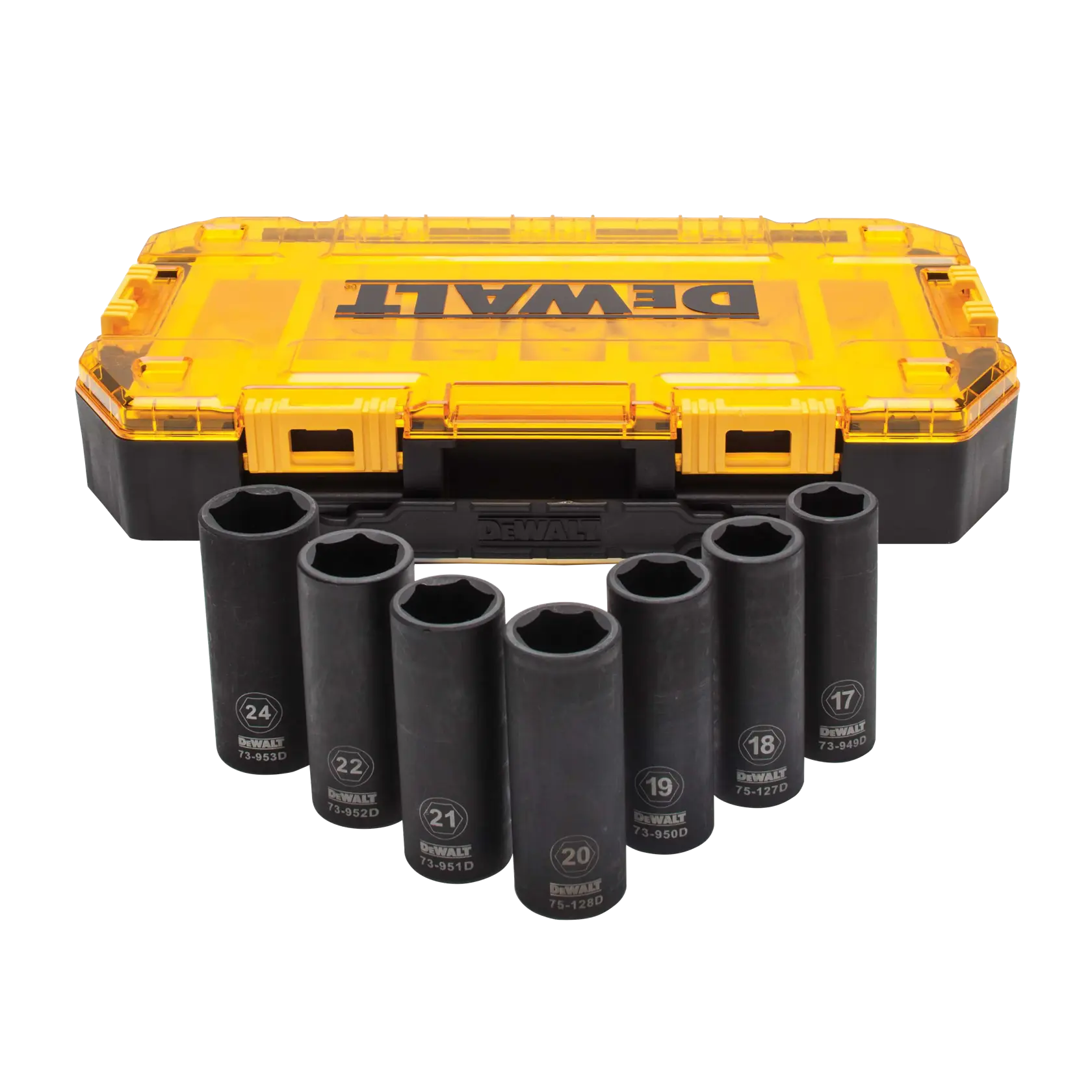 DeWalt DWMT74737 Full Metric 1/2" Deep Impact Socket Set in Toughbox, 7-Piece - image 1