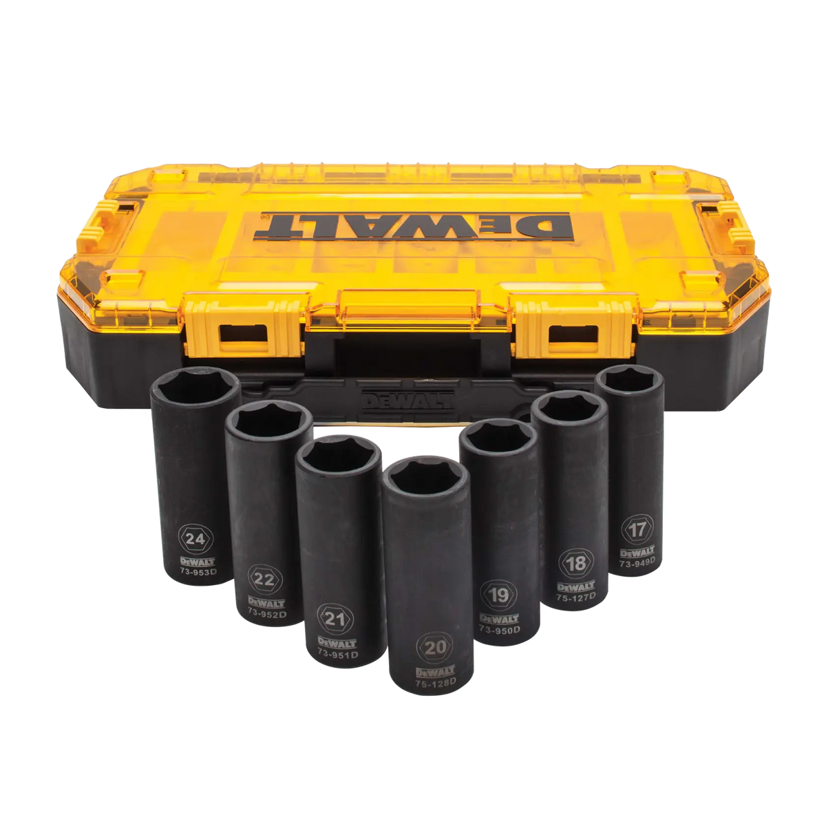 DeWalt DWMT74737 Full Metric 1/2" Deep Impact Socket Set in Toughbox, 7-Piece - image 1