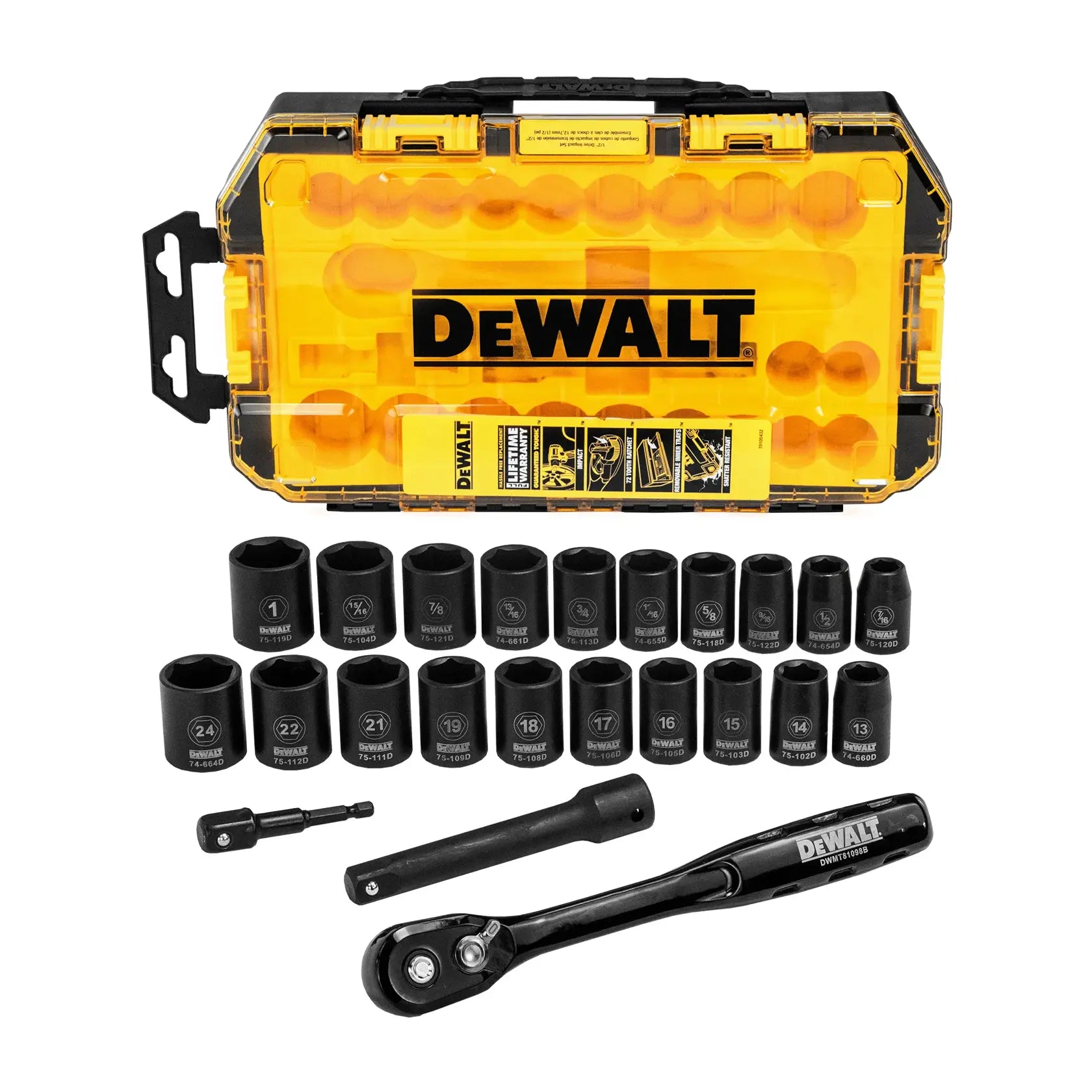 DeWalt DWMT74739 1/2" Drive Combination Impact Socket Set, 23-Piece - image 3