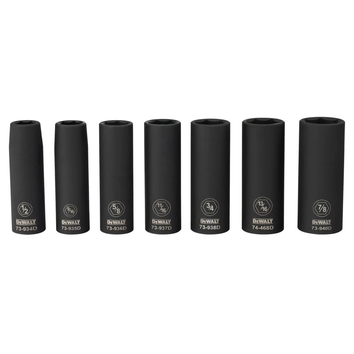 DeWalt DWMT81608 1/2" Drive 7-Piece Deep 6-Point Impact Socket Set, SAE - image 1