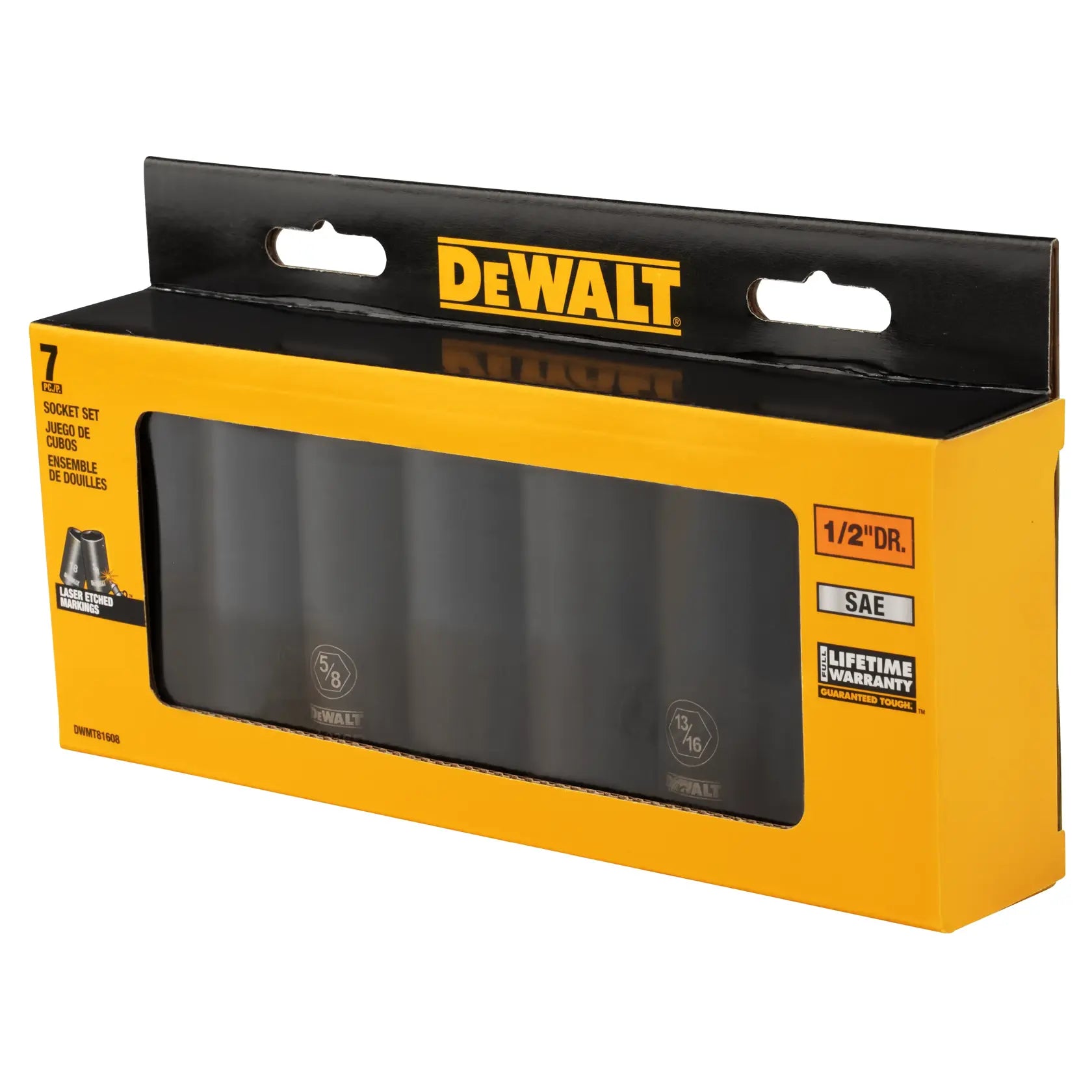 DeWalt DWMT81608 1/2" Drive 7-Piece Deep 6-Point Impact Socket Set, SAE - image 5
