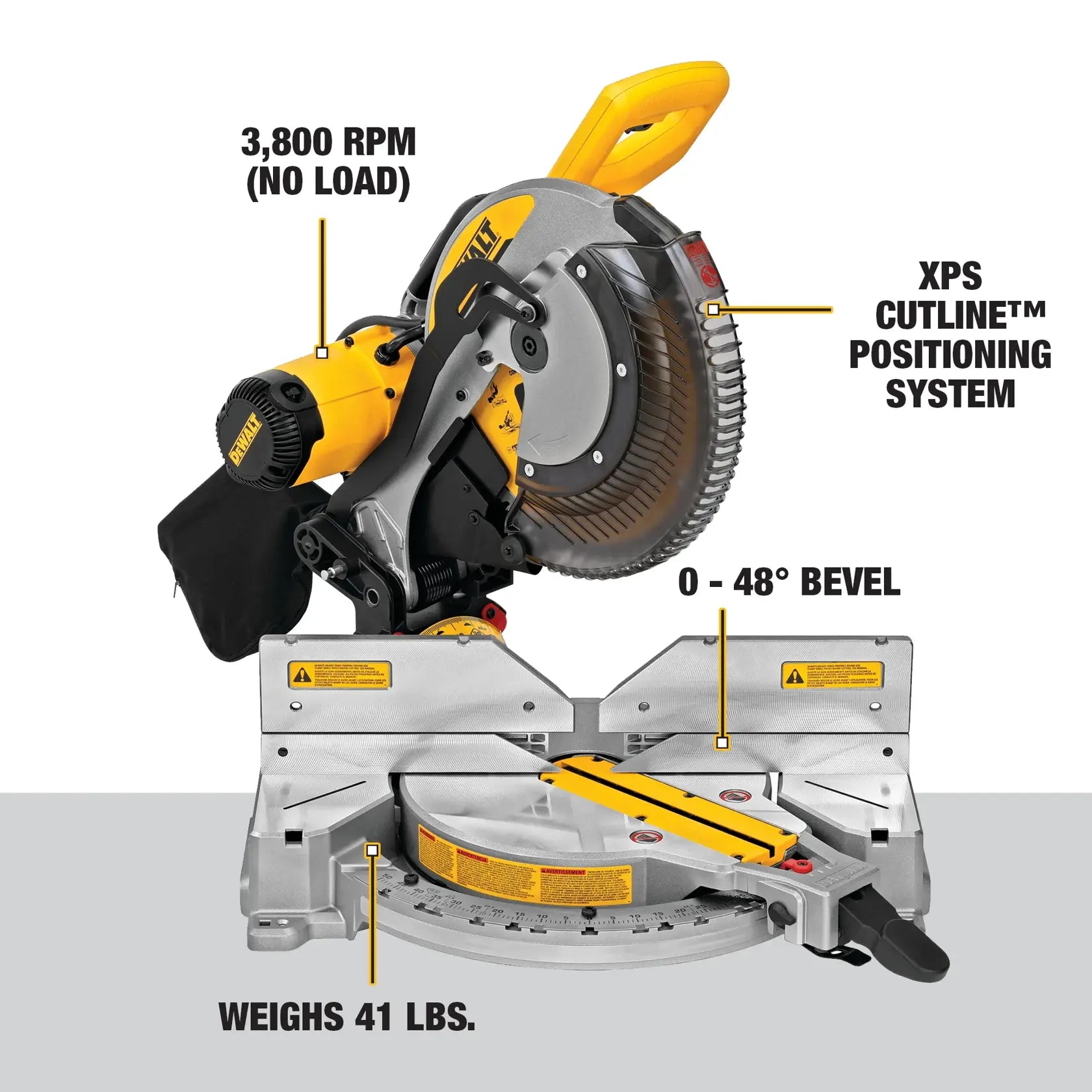 DeWalt DWS716XPS 15 Amp 12 in. Double-Bevel Compound Miter Saw With CUTLINE Blade Positioning System - image 5