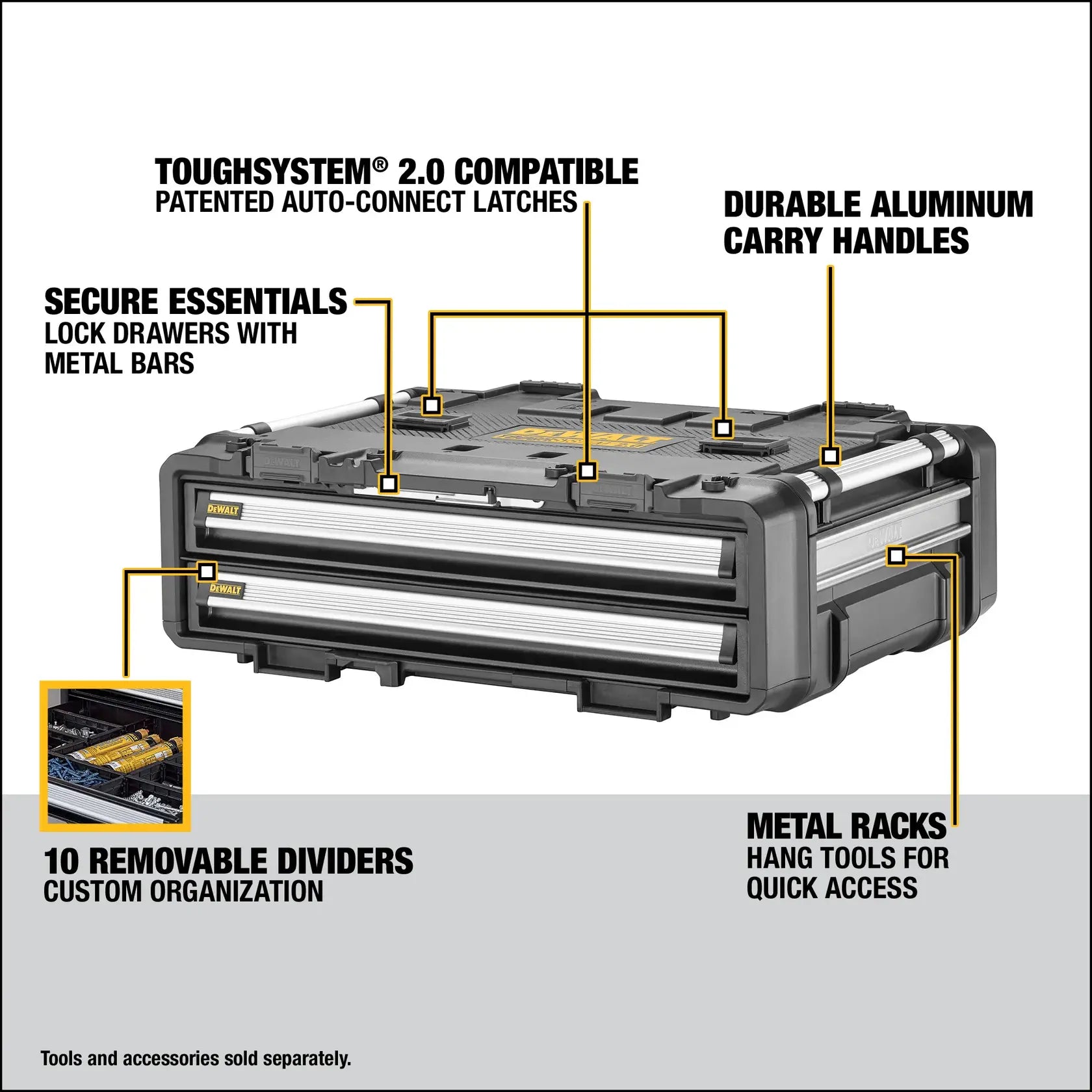 DeWalt DWST08520 TOUGHSYSTEM 2.0 DXL 30 in. 2 Drawers - image 4
