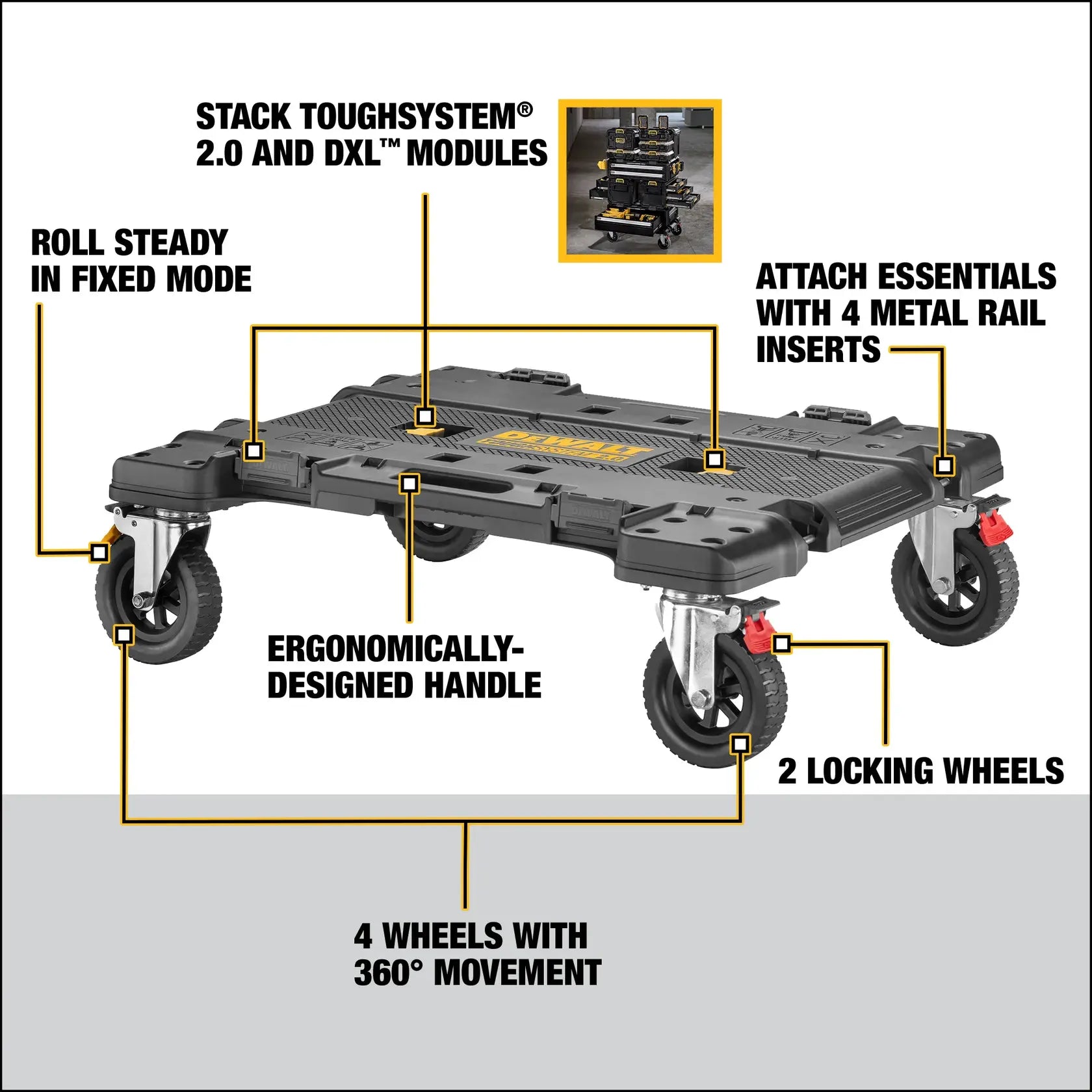 DeWalt DWST08530 TOUGHSYSTEM 2.0 DXL Dolly - image 4