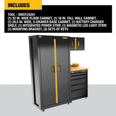 DeWalt DWST24201 63 in. Wide, 4 Piece Welded Storage Suite with 5-Drawer Base Cabinet and Wood Top - image 4