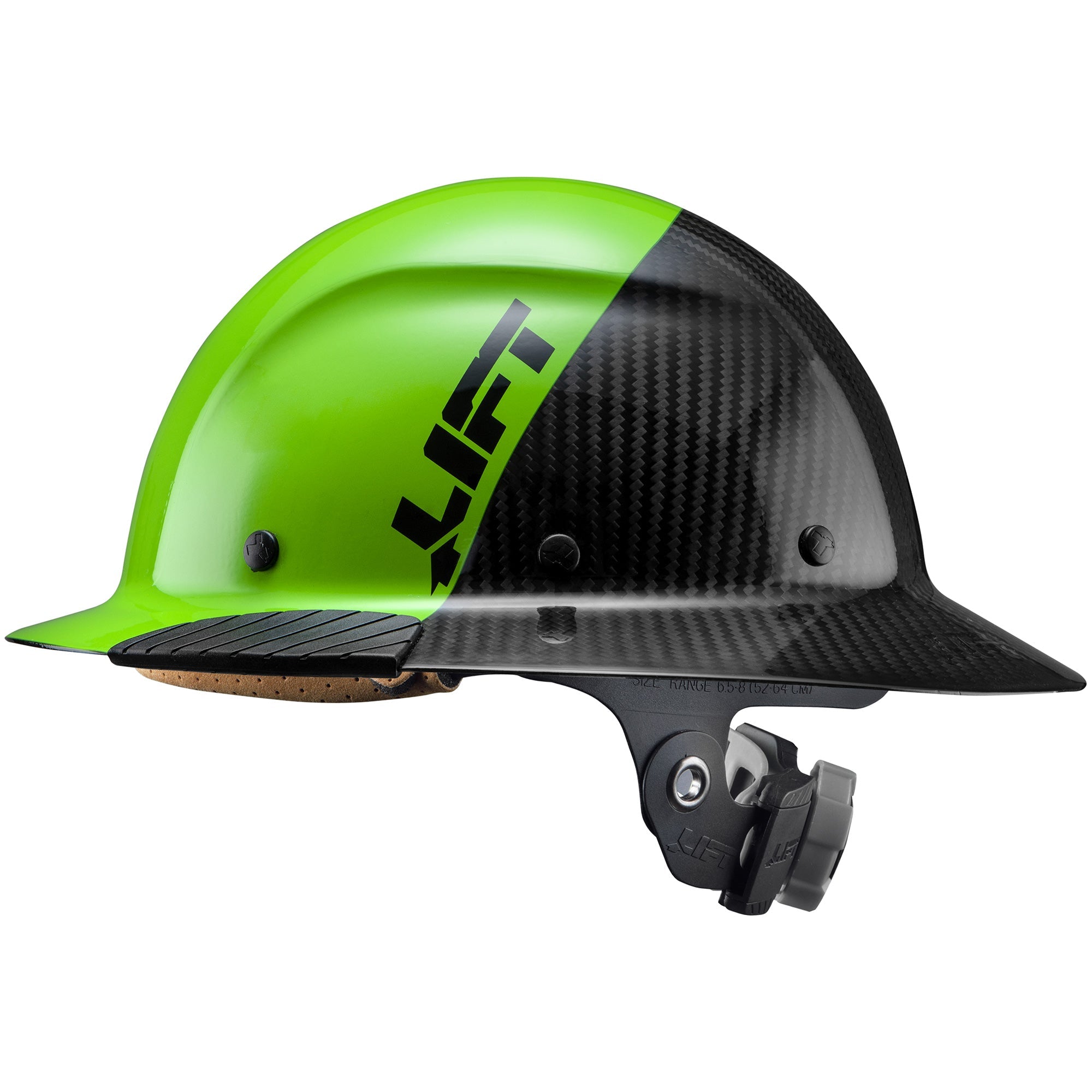 DAX Fifty 50 Carbon Fiber Full Brim Hardhat - Green