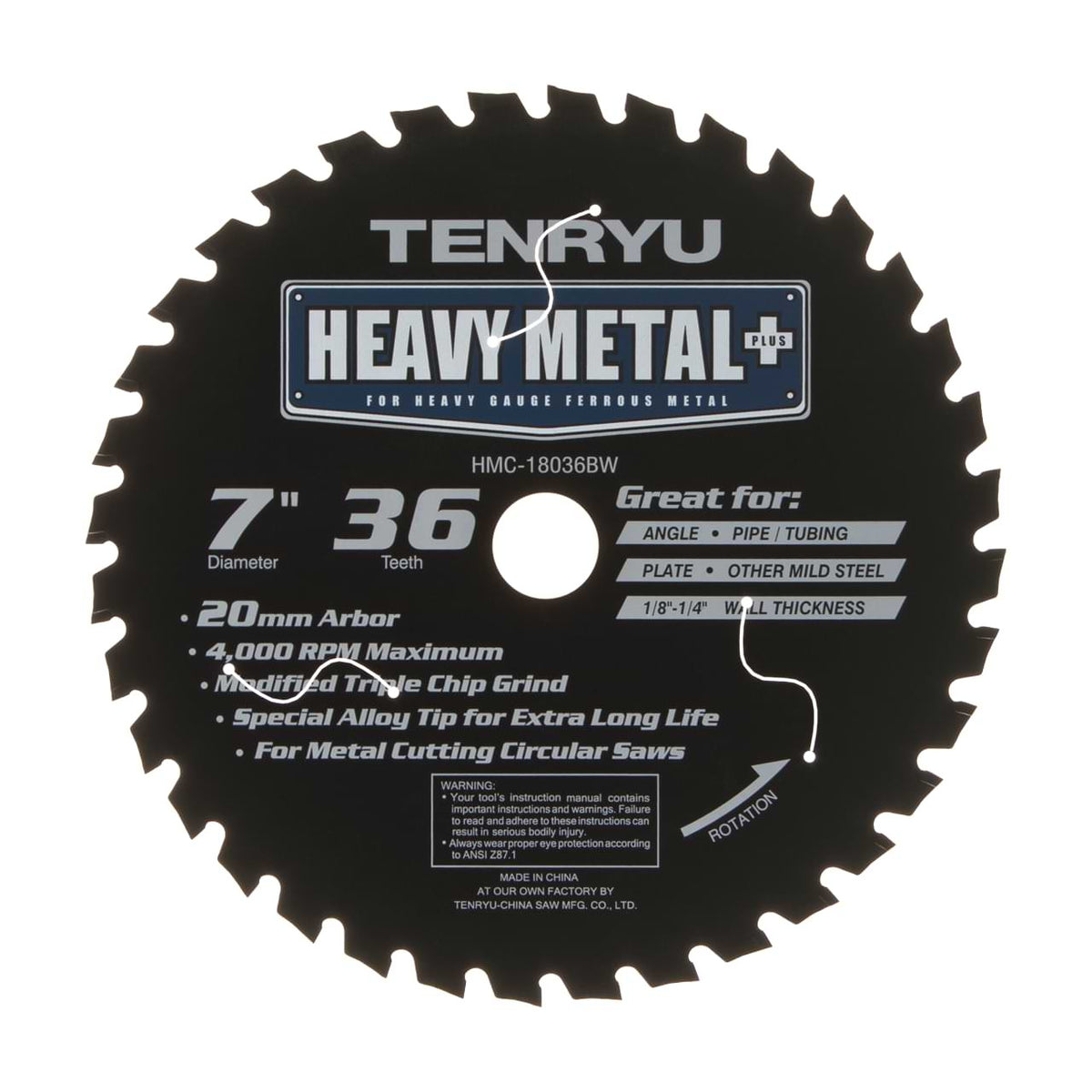 Tenryu HMC-35581DX: 14" x 81 Tooth Heavy Metal Plus Steel Cutting Blade