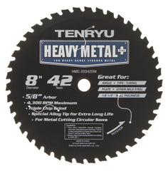 Tenryu HMC-20342DM: 8" x 42 Tooth Heavy Metal Plus Steel Cutting Blade